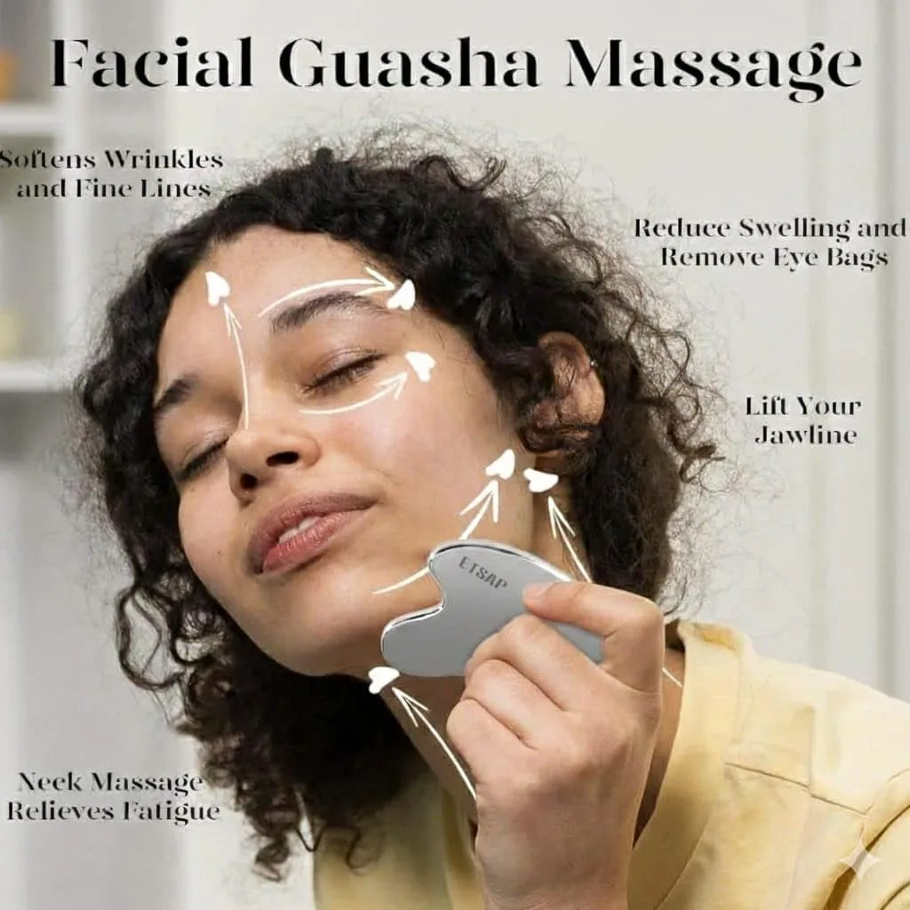 In-Depth Review: best gua sha tool - Premium Stainless Steel Gua Sha,Metal Gua Sha Facial Tool. Firm Face Muscles, Reduce Puffiness, Facial Tension, H 5 Premium Stainless Steel Gua - view 4