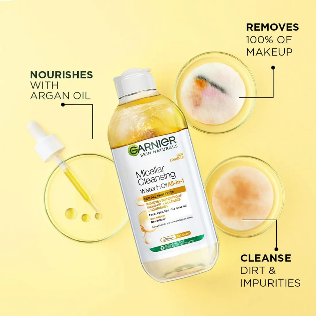 In-Depth Review: best micellar water - Garnier Skin Naturals, Cleansing Water for Waterproof Makeup, Nourishing Formula, Micellar Oil-Infused Cleansin 4 Garnier Skin Naturals, Clea - view 3