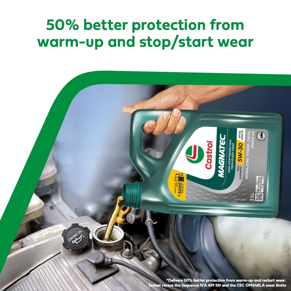 In-Depth Review: best car engine oil - Castrol MAGNATEC 3416662 Stop-Start 5W-30 Full Synthetic Engine Oil for Petrol, Diesel and CNG Cars (3.5L) | | 4 Castrol MAGNATEC 3416662 St - view 3