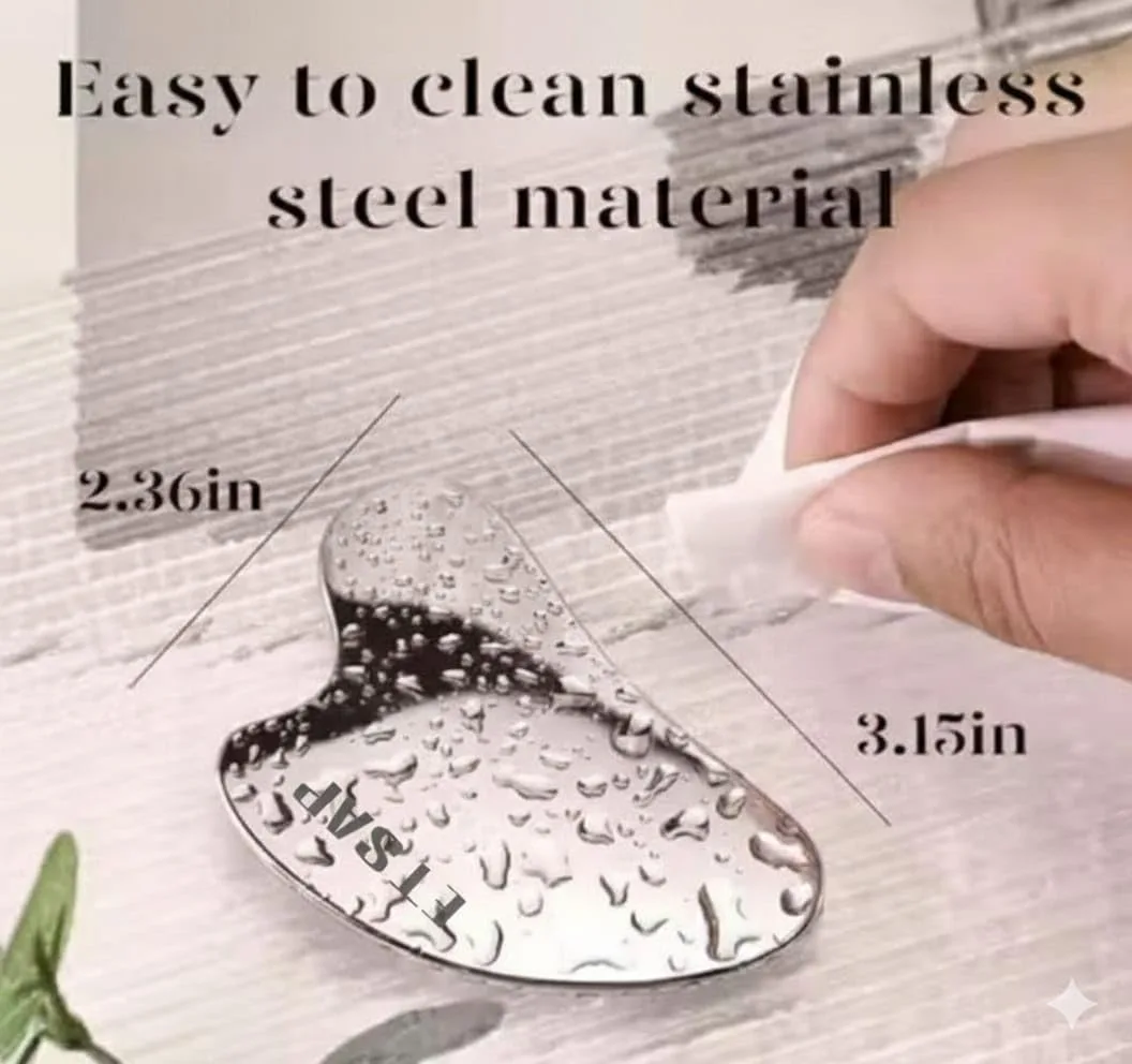 In-Depth Review: best gua sha tool - Premium Stainless Steel Gua Sha,Metal Gua Sha Facial Tool. Firm Face Muscles, Reduce Puffiness, Facial Tension, H 3 Premium Stainless Steel Gua - view 2