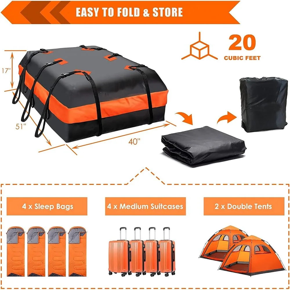 In-Depth Review: best car luggage carrier - Automaze Car Roof Bag Rooftop top Cargo Carrier Bag 20 Cubic feet Waterproof for All Cars with/Without Rac 3 Automaze Car Roof Bag Roofto - view 2
