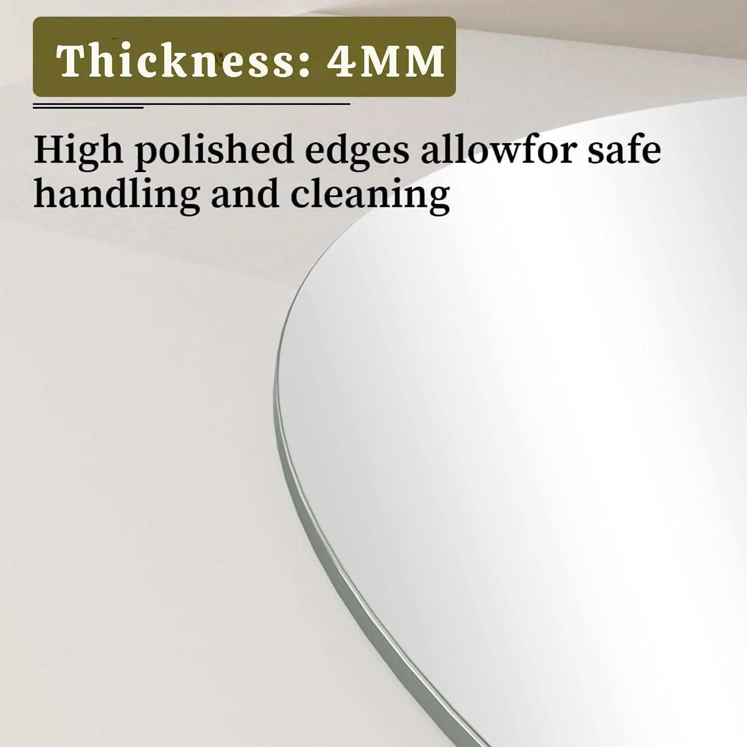 In-Depth Review: best decorative mirror round - Glassco Round Frameless Decorative Mirror for Bathroom Wall, Home Dcor, Washbasin and Livingroom with 3 Glassco Round Frameless Dec - view 2