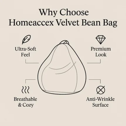 Velvet Bean Bag with Fille - view 2