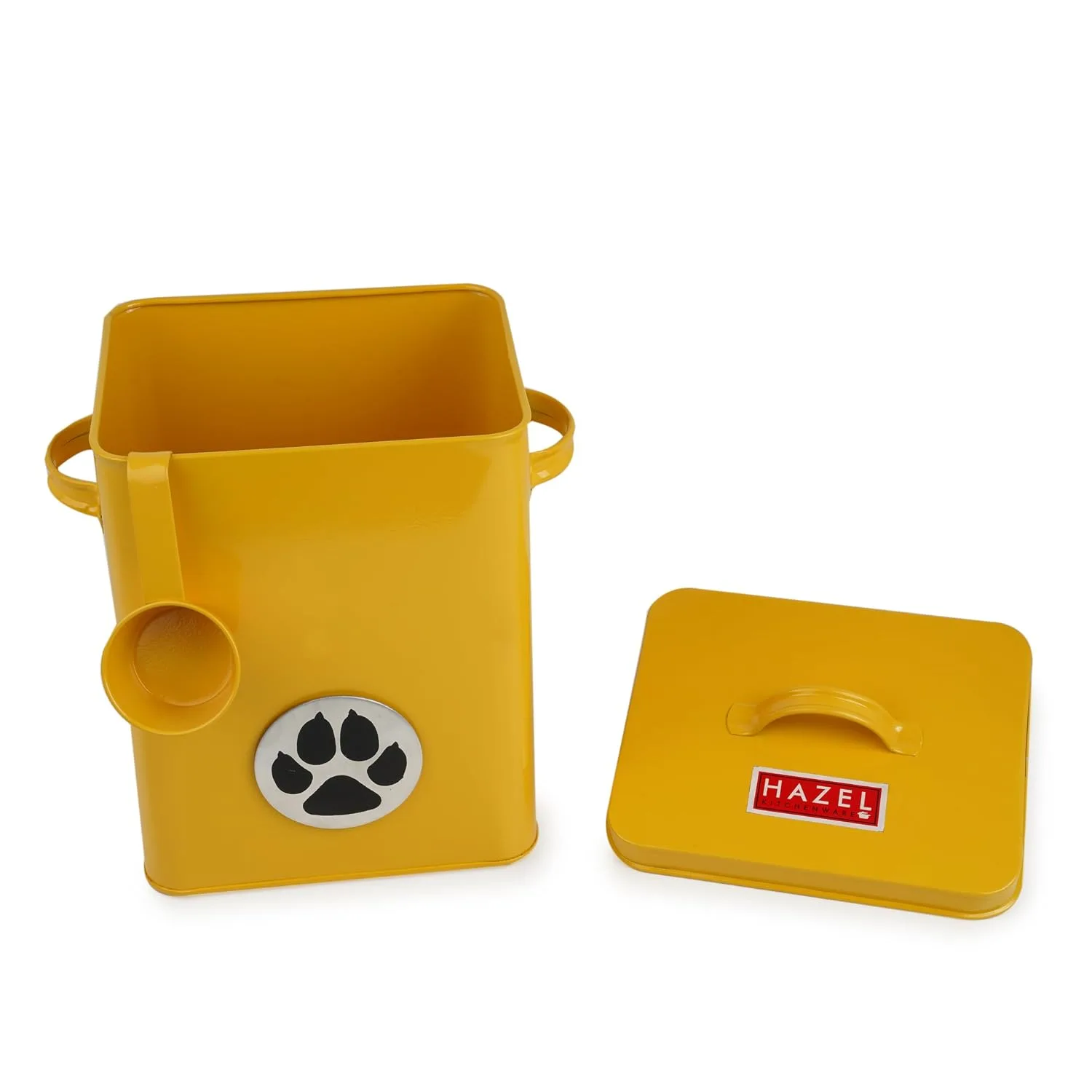 In-Depth Review: best pet food storage container - HAZEL Pet Food Container with Lid | Metal Multipurpose Containers for Dog food, Yellow, 6600 ML | | 9 HAZEL Pet Food Container - view 8