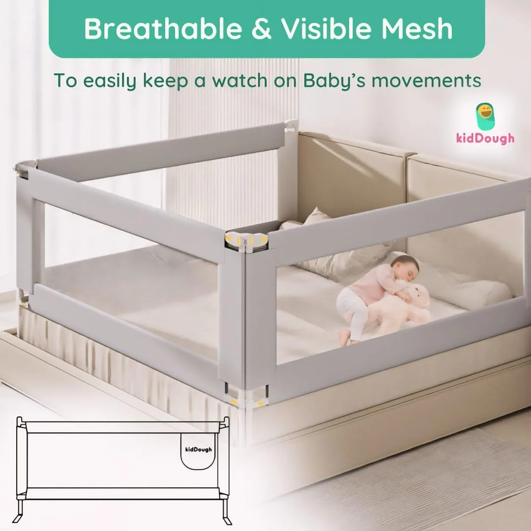 In-Depth Review: best baby cabinet lock - KidDough Bed Rail Guard for Kids Safety Bed Rail for Baby Safety (6.5ftX6ftX6.5ft, 3 Sides, Grey) | | best b 9 KidDough Bed Rail Guard for - view 8