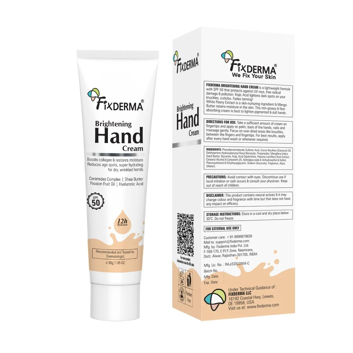 In-Depth Review: best hand cream travel size - Fixderma Brightening Hand Cream for Women & Men | Hand Moisturizer | Kojic Acid Cream | Hand Cream 8 Fixderma Brightening Hand Cr - view 7