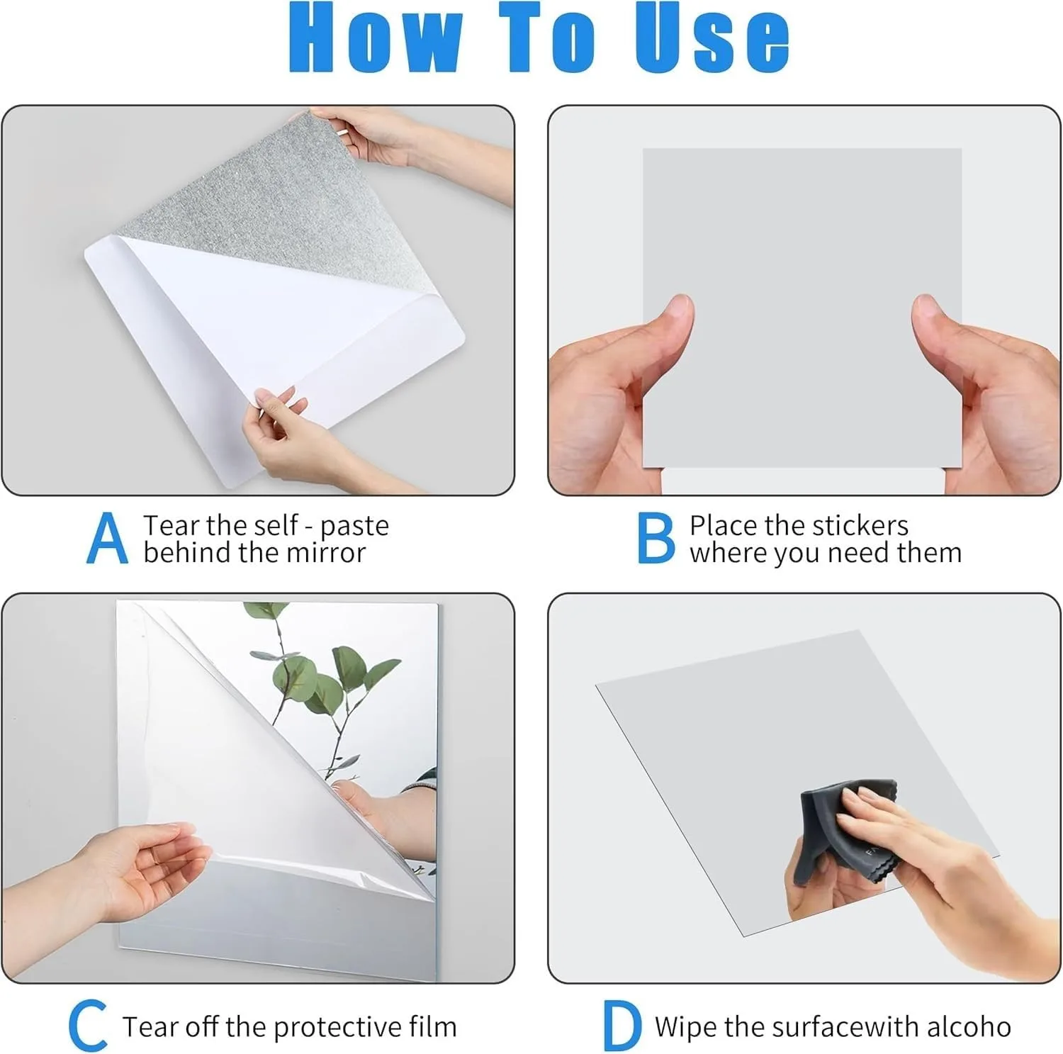 In-Depth Review: best sticker sheets decorative - 4pc Pack A4 Size Self Adhesive Acrylic Silver Mirror Finish Decorative Flexible Sheets Wall Stickers 6 4pc Pack A4 Size Self A - view 5