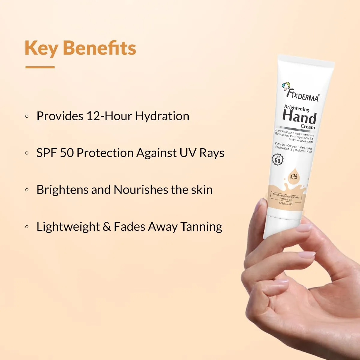 In-Depth Review: best hand cream travel size - Fixderma Brightening Hand Cream for Women & Men | Hand Moisturizer | Kojic Acid Cream | Hand Cream 4 Fixderma Brightening Hand Cr - view 3