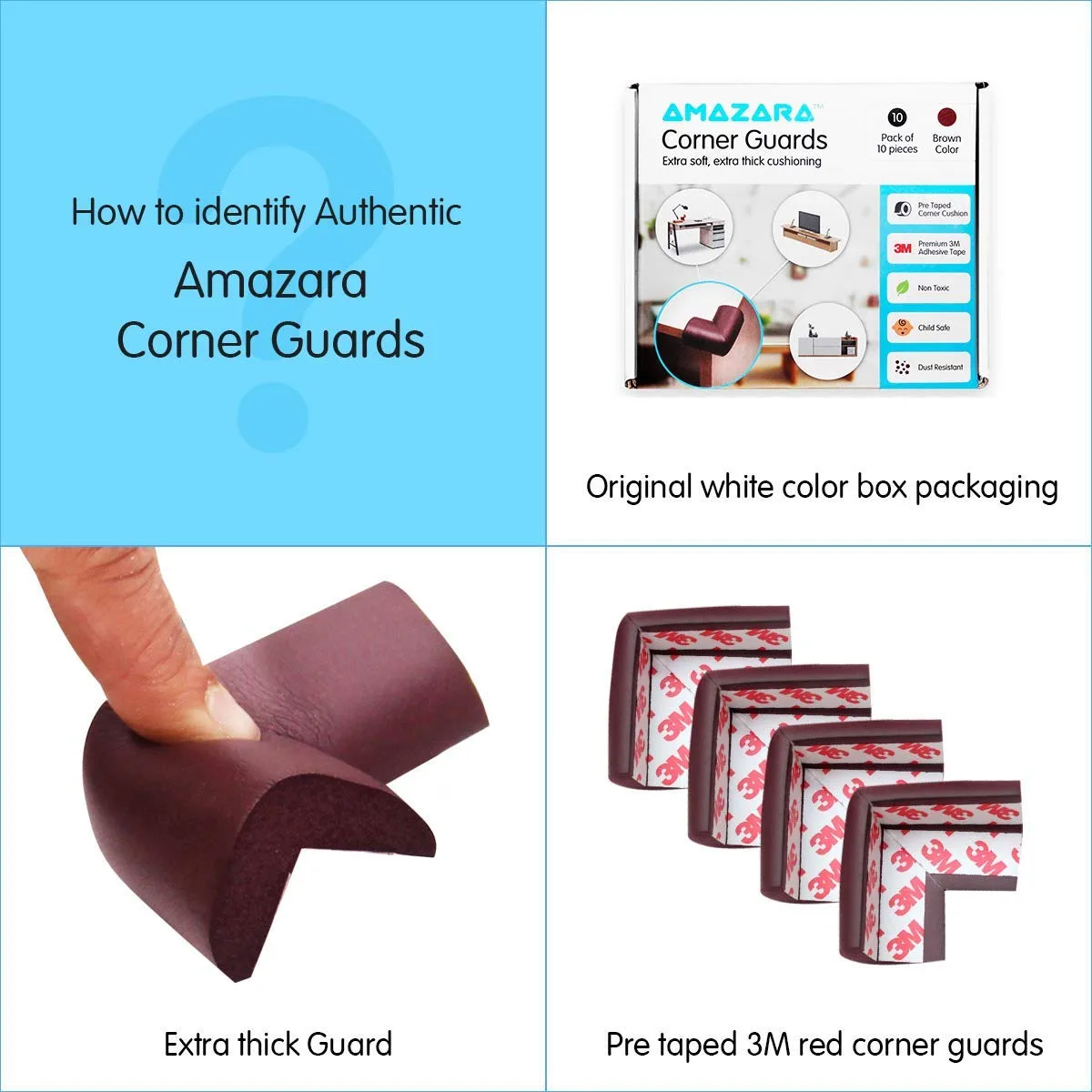 In-Depth Review: best baby corner guard - AMAZARA Baby Corner Guards – Pre-Taped Safety Edge Protectors for Furniture | Childproof Foam Cushions wit 10 AMAZARA Baby Corner Guards - view 9