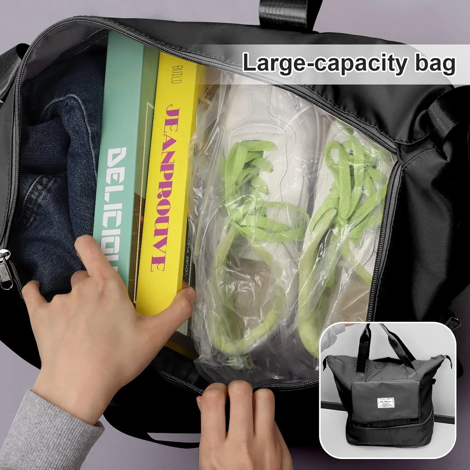 best travel wet dry bag - Large Capacity Folding Travel Tote 5 Large Capacity Folding Tr - view 5