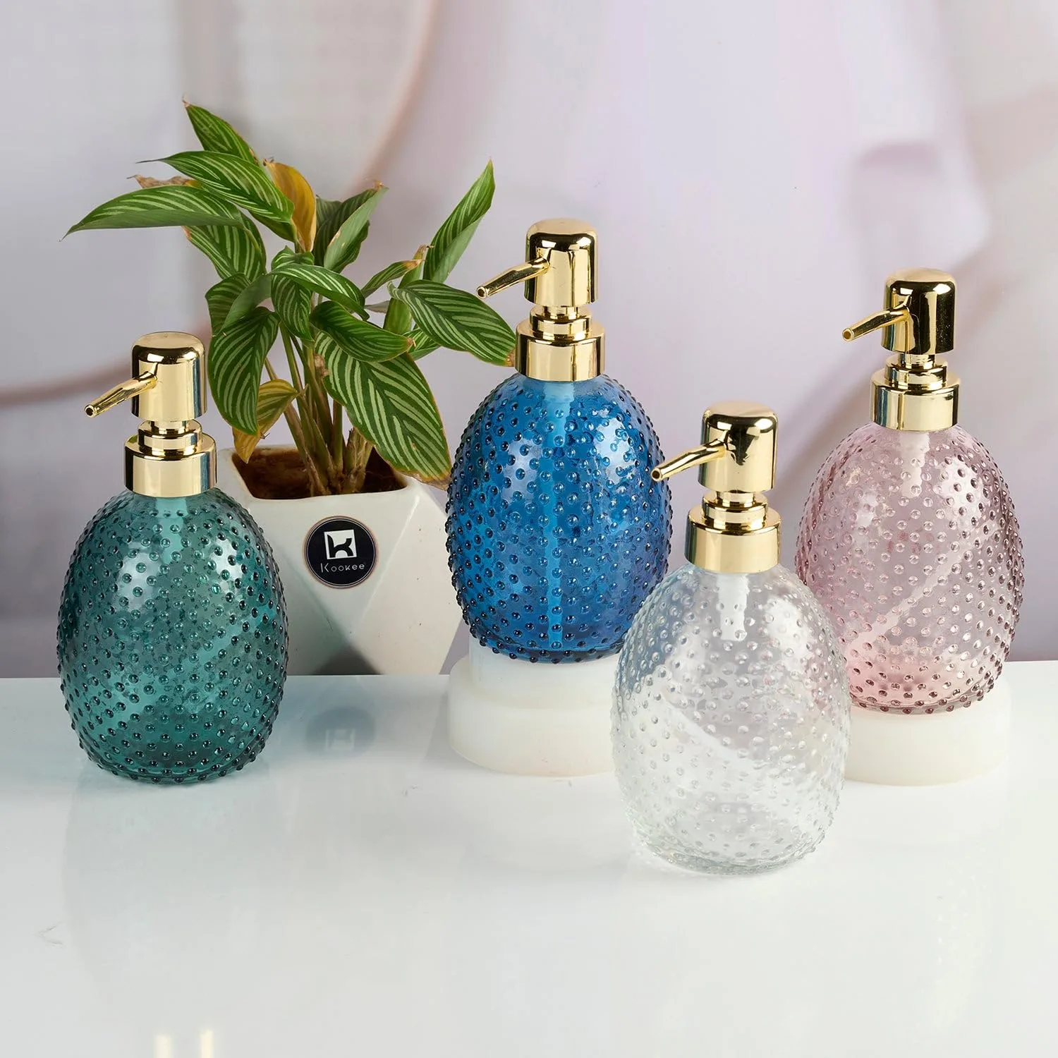In-Depth Review: best soap dispenser - Kookee Glass Soap Dispenser with Refillable Pump Bottle | Bathroom & Kitchen Wash Basin | Hand Wash, Lotio 5 Kookee Glass Soap Dispense - view 4