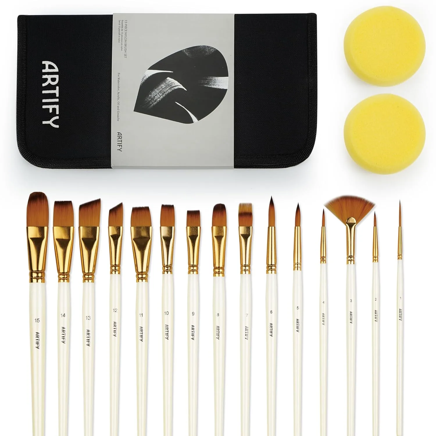 In-Depth Review: best oil paint set - ARTIFY 15 Pieces Paint Brush Set, Intermediate Series, Includes Pop-Up Carrying Case with Palette Knife and 2 Sp 9 ARTIFY 15 Pieces Paint Bru - view 8