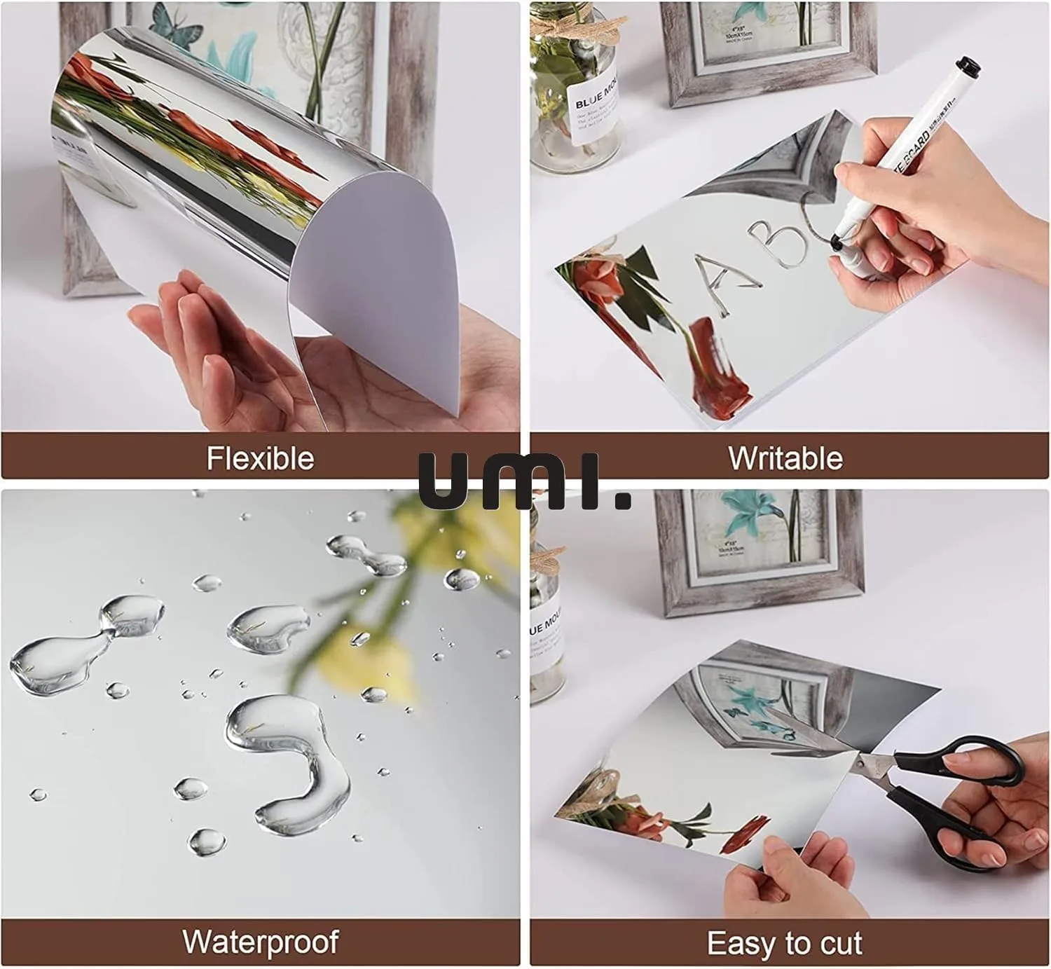 In-Depth Review: best sticker sheets decorative - 4pc Pack A4 Size Self Adhesive Acrylic Silver Mirror Finish Decorative Flexible Sheets Wall Stickers 7 4pc Pack A4 Size Self A - view 6