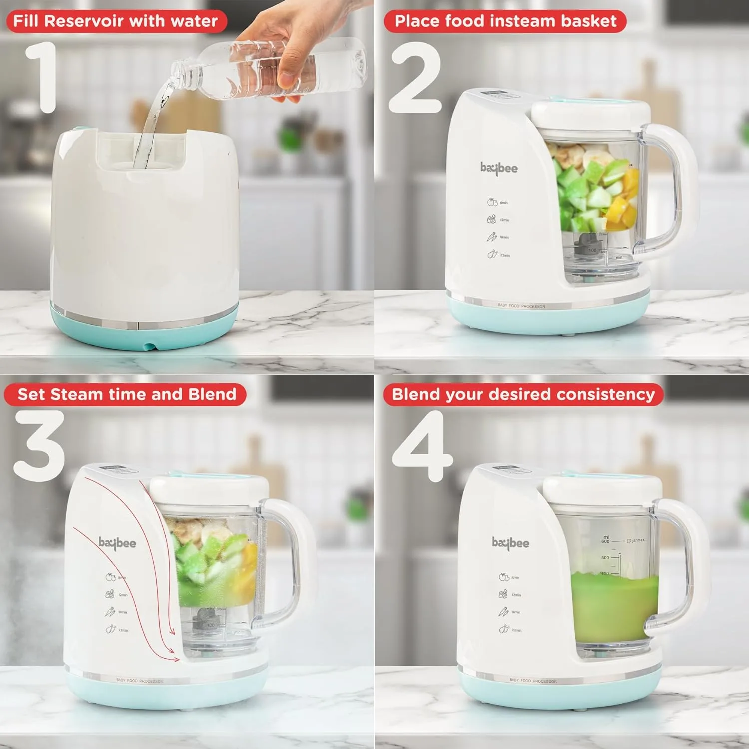 In-Depth Review: best baby food processor - Baybee Multifunctional Baby Food Processor with Reheat & Defrost | Electric Baby Food Maker with Stea 6 Baybee Multifunctional Bab - view 5