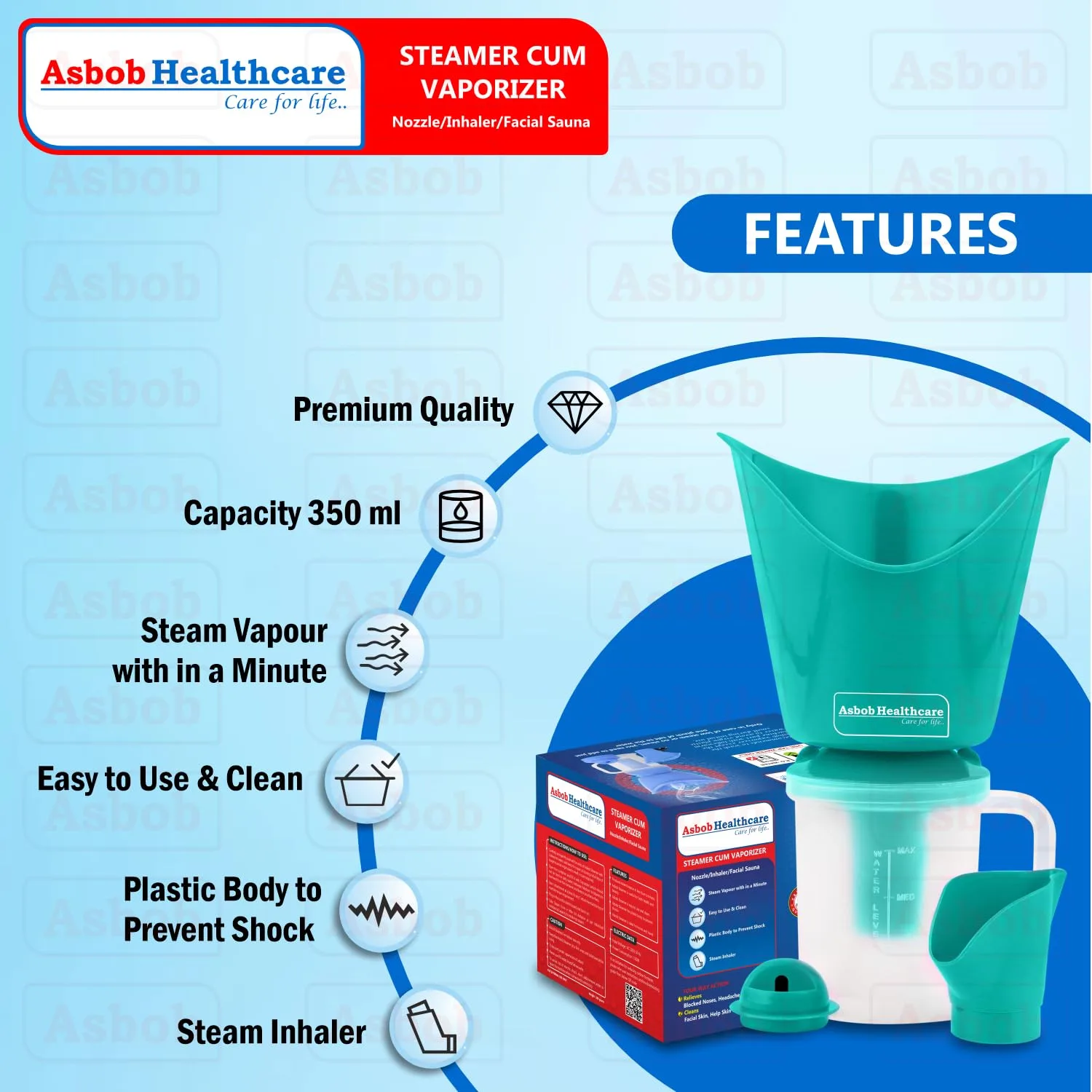 In-Depth Review: best steam inhaler machine - Asbob 3 in 1 steamer for cold and cough, vaporizer steamer for cough,cold and facial, steam inhaler  7 Asbob 3 in 1 steamer for - view 6