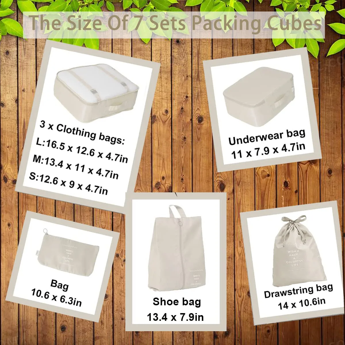 In-Depth Review: best packing cubes set - PETRICE Polyester Travel Organizer 7 In 1 Travel Laundry Cosmetics Luggage Packing Organizers Set Makeup Bag 5 PETRICE Polyester Travel Or - view 4
