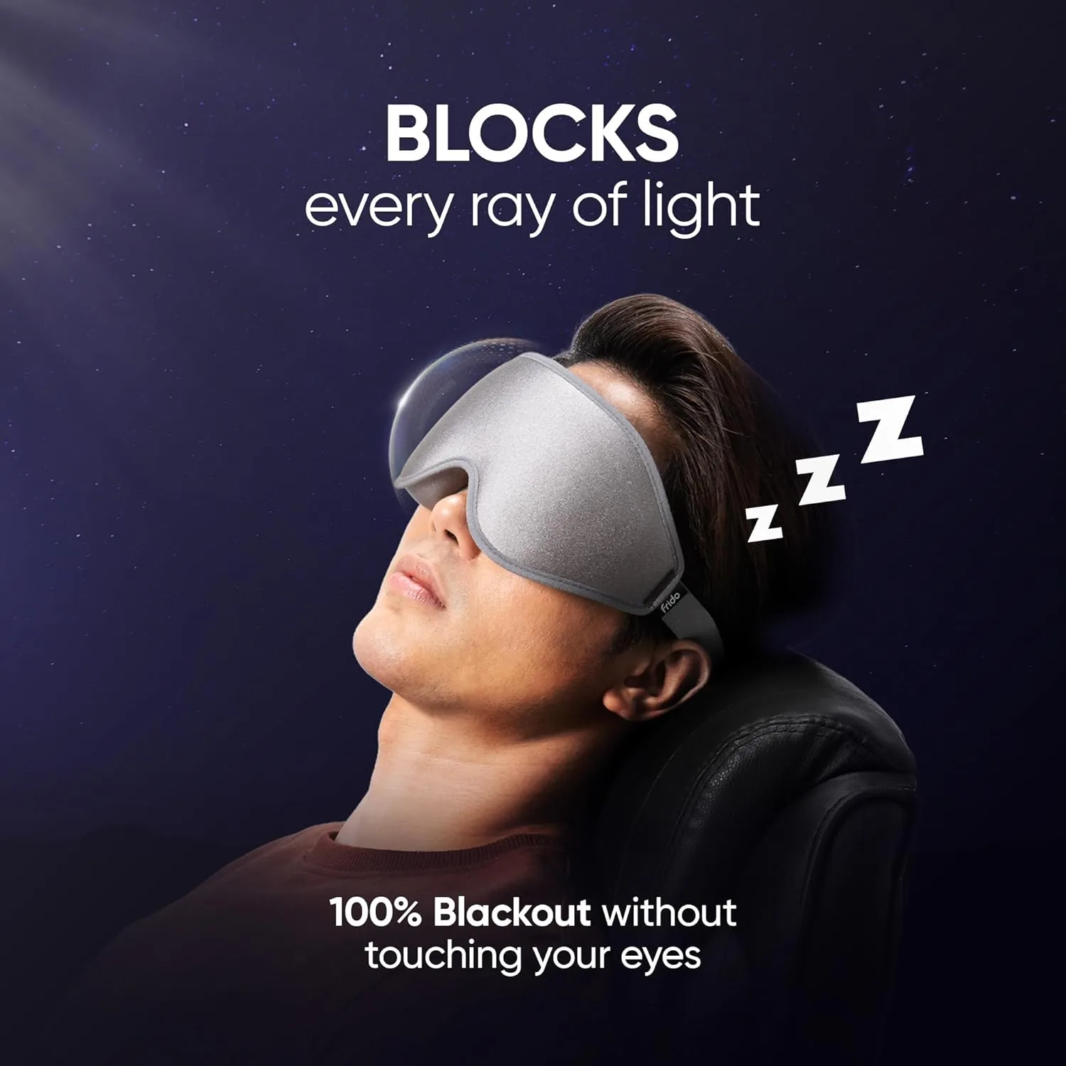 In-Depth Review: best eye mask for sleep - Frido 3D Eye Mask for Men & Women | 100% Blackout Sleep Mask | Zero Pressure Memory Foam for Eyelids & 3 Frido 3D Eye Mask for Men - view 2
