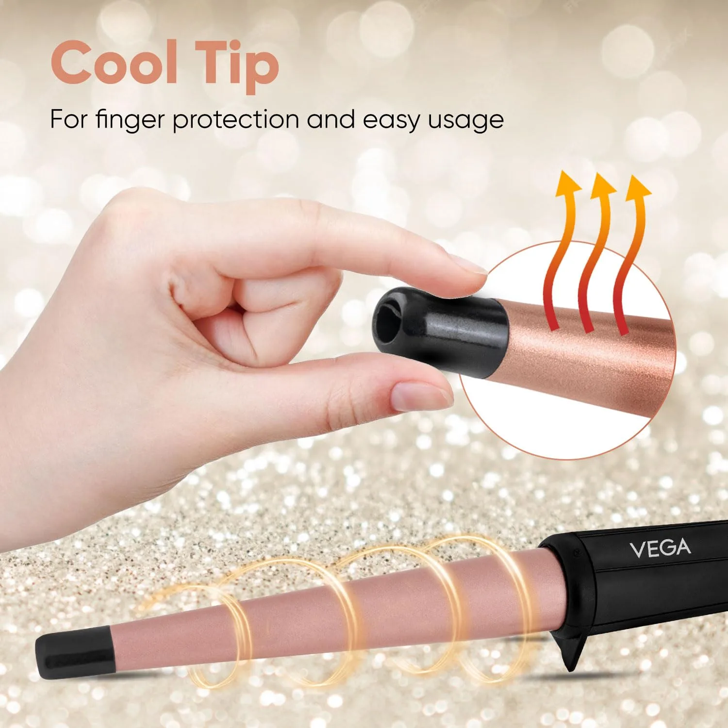 In-Depth Review: best curling iron hair - VEGA I-Curl Hair Curler For Women With Ceramic Coated 0.5 Inch-1 Inch Barrel, Quick Heatup Technology,LED In 10 VEGA I-Curl Hair Curler - view 9