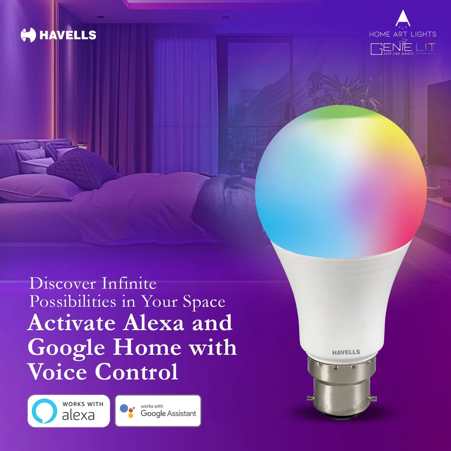 In-Depth Review: best smart bulb alexa - Havells Glamax 9W B22 WiFi LED Smart Bulb with Music Sync Function, Compatible with Amazon Alexa and Google A 8 Havells Glamax 9W B22 WiFi - view 7