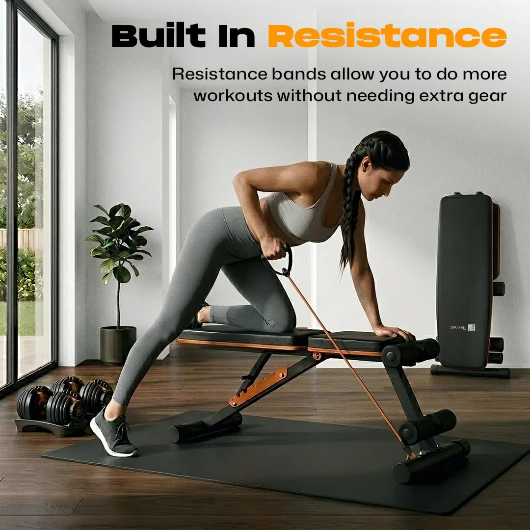 In-Depth Review: best gym bench foldable - Flexnest Commercial Grade Adjustable And Foldable Gym Bench Incline,Decline & Flat 250 Kg Capacity Fit 7 best gym bench foldable view 5