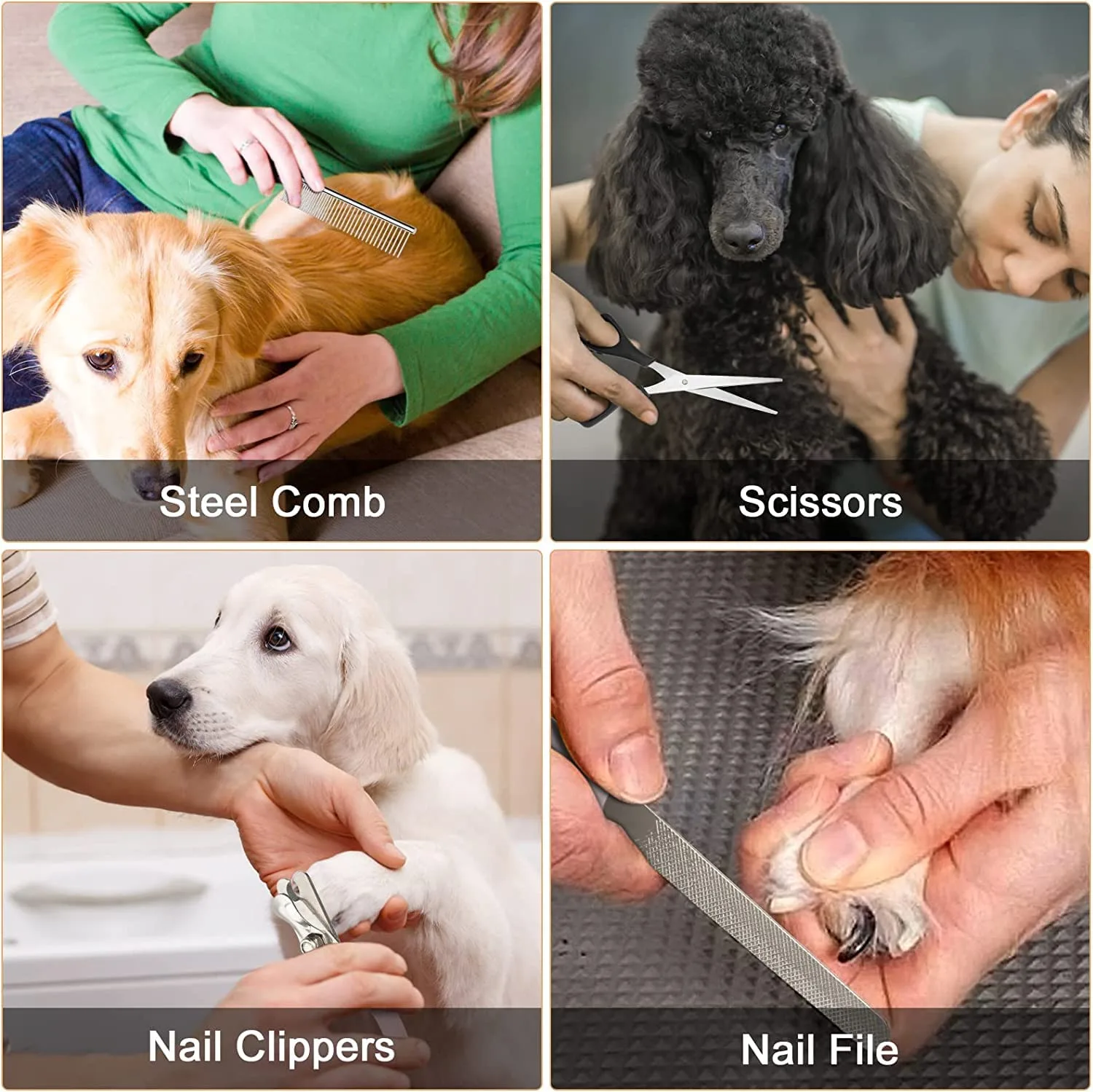 In-Depth Review: best pet grooming kit india - NEWKIBOU Electric Clipper for Dogs and Cats, 4-in-1 Pet Grooming Kit with 4 Combs (3-6-9-12mm), Low Noi 9 NEWKIBOU Electric Clipper fo - view 8