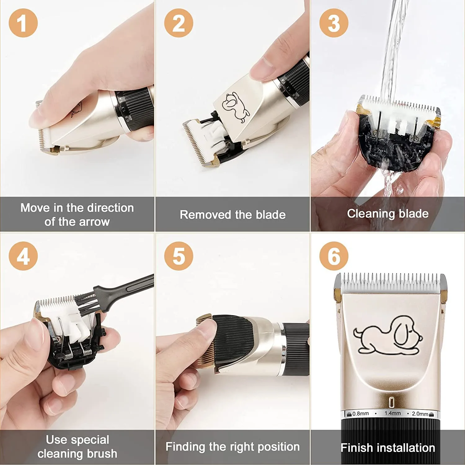 In-Depth Review: best pet grooming kit india - NEWKIBOU Electric Clipper for Dogs and Cats, 4-in-1 Pet Grooming Kit with 4 Combs (3-6-9-12mm), Low Noi 5 NEWKIBOU Electric Clipper fo - view 4