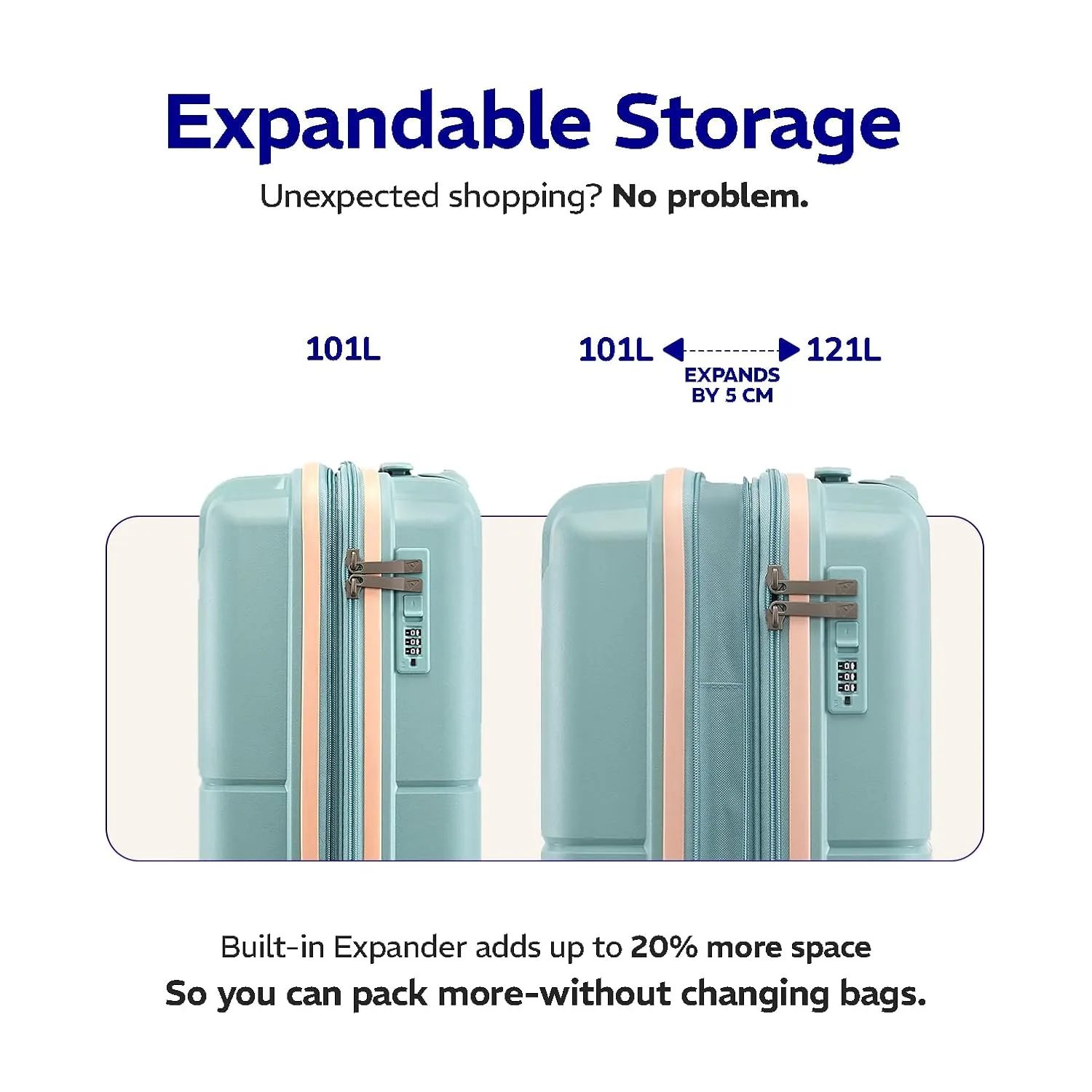 In-Depth Review: best luggage trolley bag - Provogue Lumina Hard-Sided PP 75 Cm Trolley Bag Large Size | Expandable Space with 8 Wheels Trolley Bags f 5 Provogue Lumina Hard-Sided P - view 4