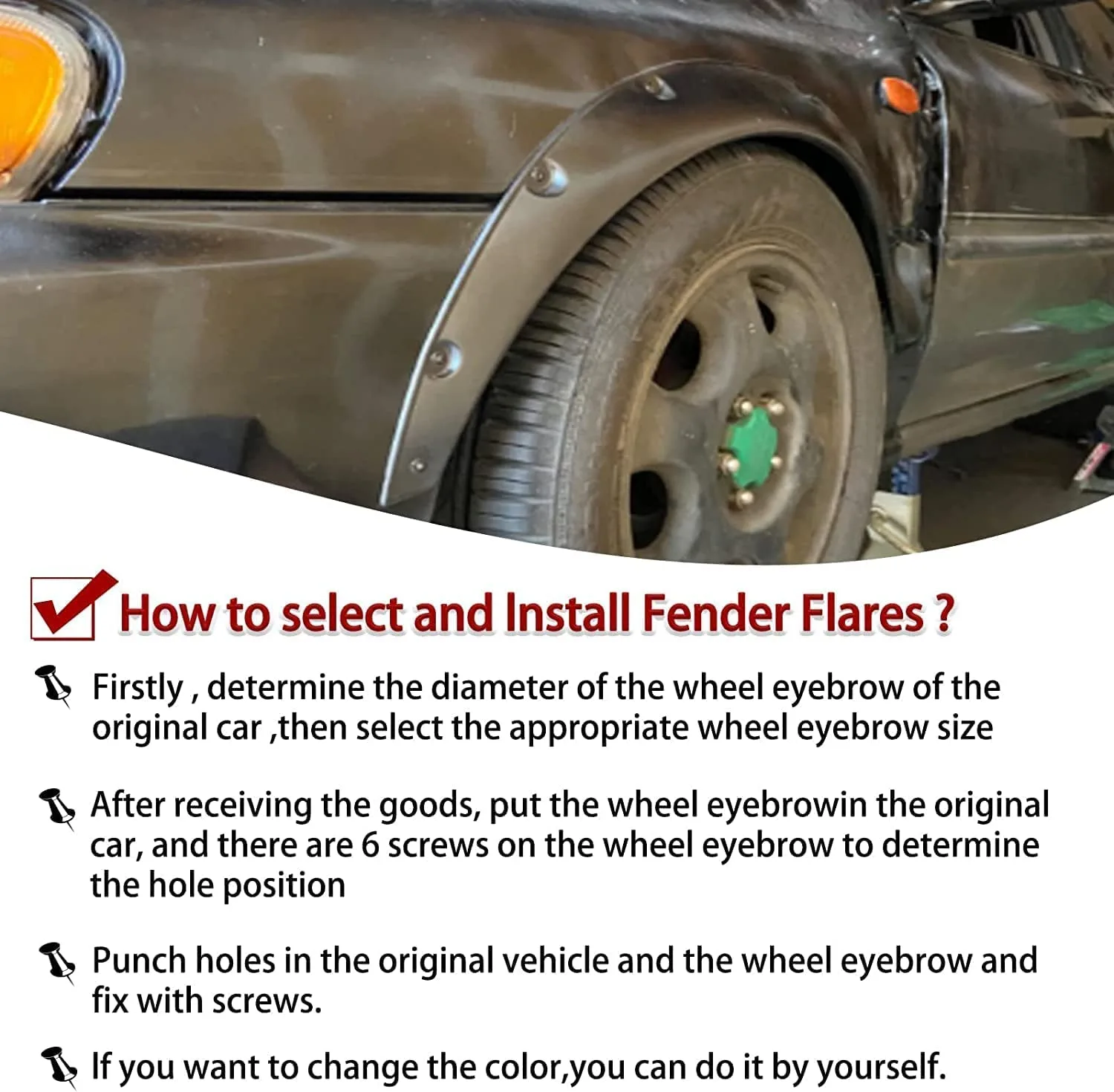 In-Depth Review: best car fender flares - AUTO MT Fender Wheel Arch 4PCS/Set 3.5″ JDM CAR Wide Body Wheel Arches Fender Flares Wide Body Wheel A 5 AUTO MT Fender Wheel Arc - view 4
