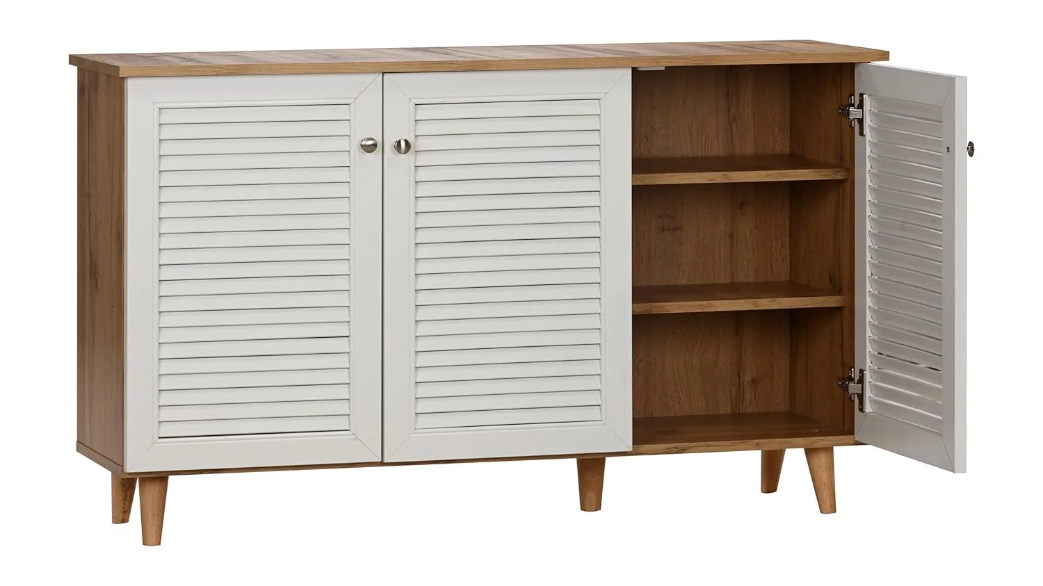 In-Depth Review: best shoe cabinet - DeckUp Plank Noordin 3-Door Engineered Wood Shoe Rack (Wotan Oak and White, Matte Finish) | | best shoe cabinet 5 DeckUp Plank Noordin 3-Doo - view 4