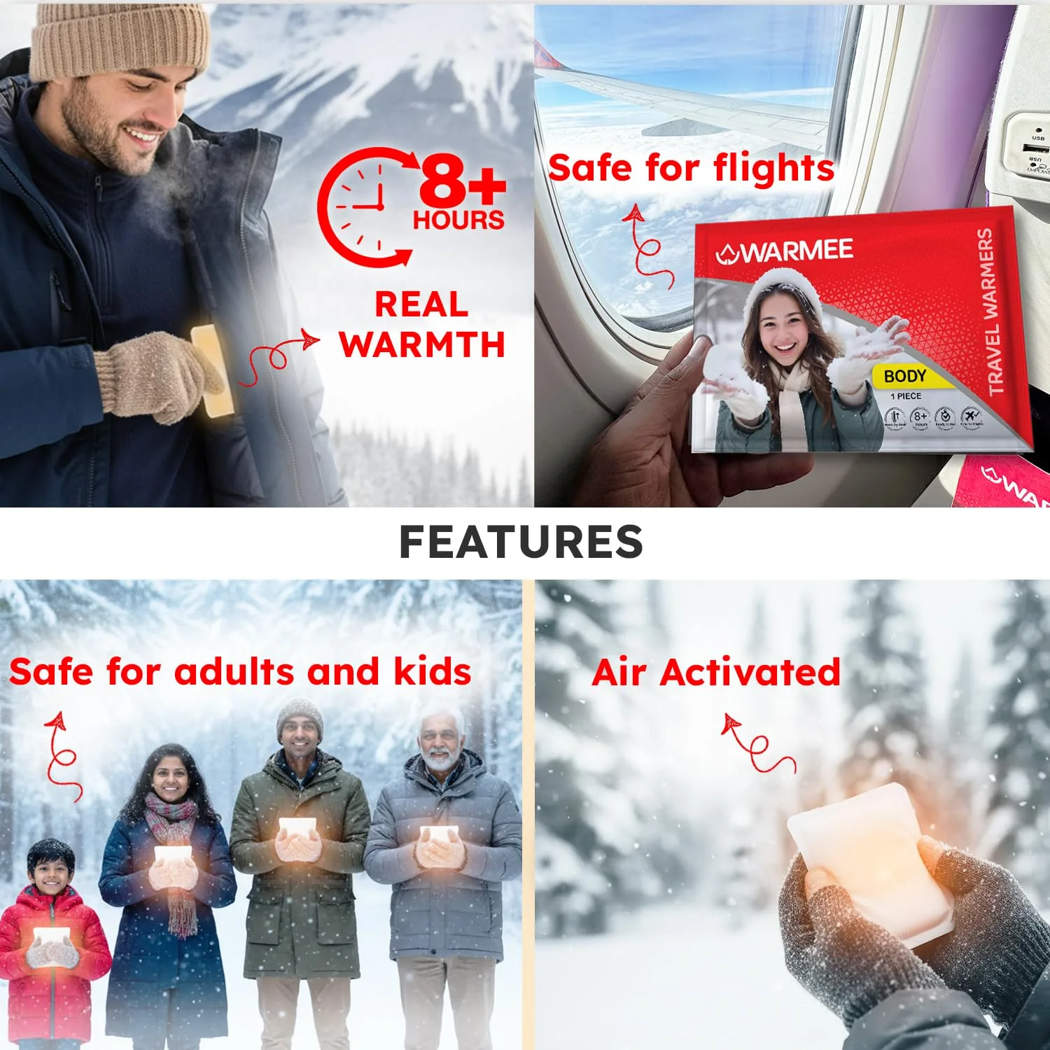 In-Depth Review: best travel bottle warmer - WARMEE Body Warmers (Pack of 7 pcs) Safe and Natural, 8+ Hours of Heat || Air Activated Heat Packs for Ad 7 WARMEE Body Warmers (Pack - view 6