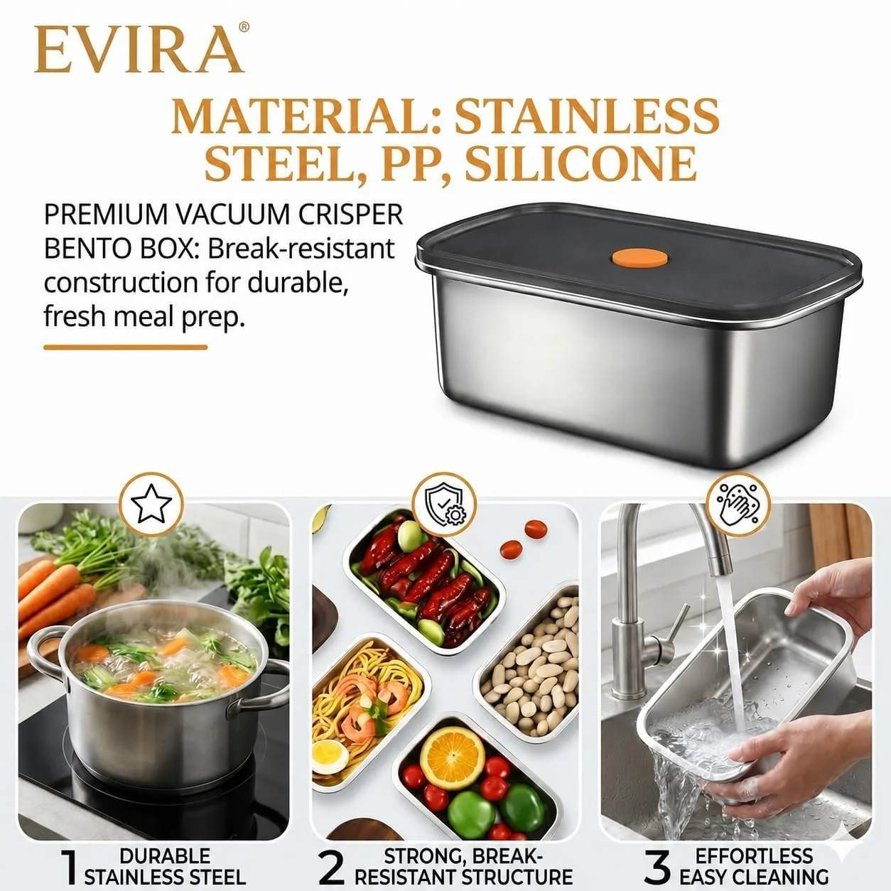 In-Depth Review: best travel snack containers - 316 Stainless Steel Fridge Storage Box Set– 1500 ML (Pack of 6) Premium Food Grade & Leakproof 5 316 Stainless Steel Fri - view 4