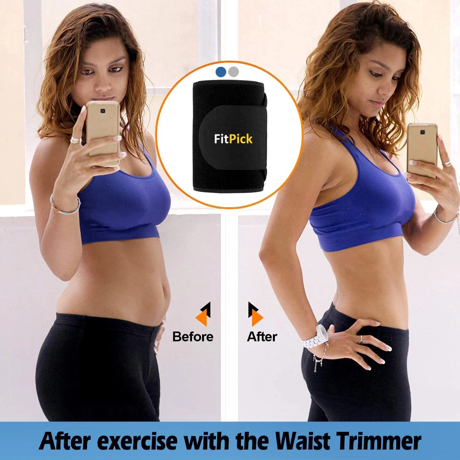 best waist trainer belt - FIT PICK Sweat Belt, Stomach Belt 2 FIT PICK Sweat Belt, St - view 2
