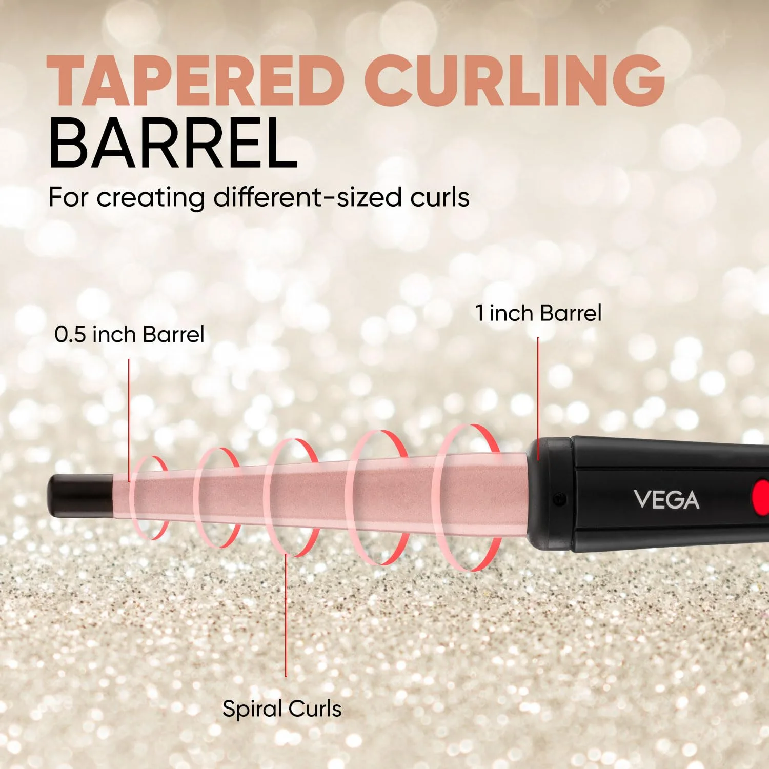 In-Depth Review: best curling iron hair - VEGA I-Curl Hair Curler For Women With Ceramic Coated 0.5 Inch-1 Inch Barrel, Quick Heatup Technology,LED In 7 VEGA I-Curl Hair Curler - view 6