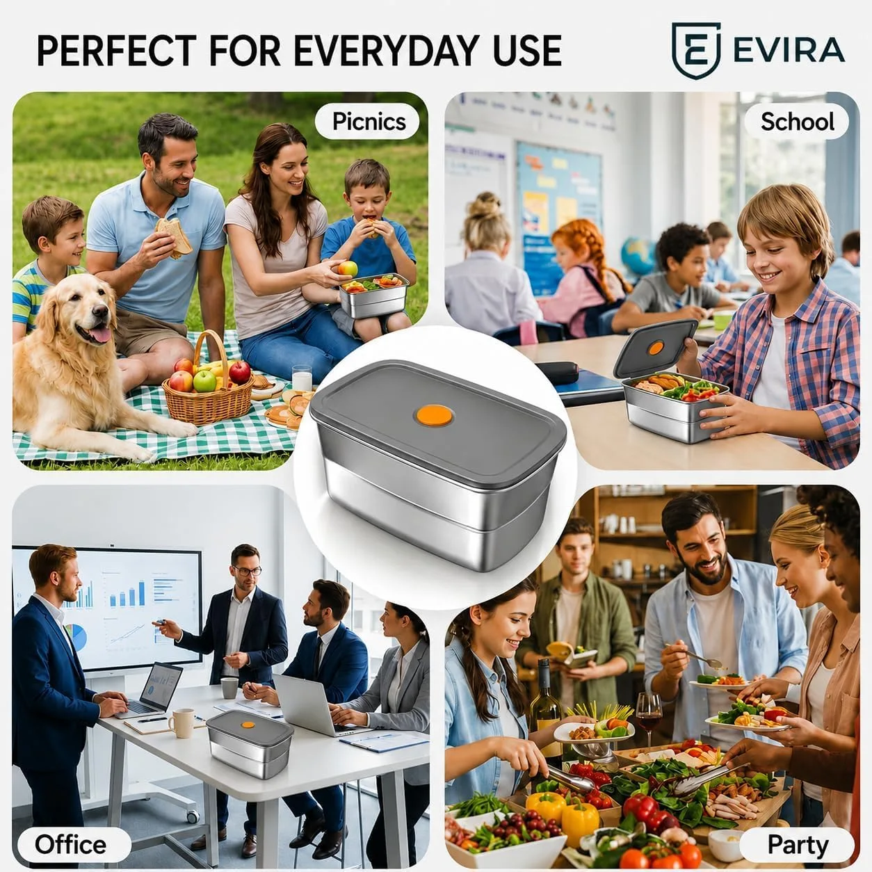 In-Depth Review: best travel snack containers - 316 Stainless Steel Fridge Storage Box Set– 1500 ML (Pack of 6) Premium Food Grade & Leakproof 6 316 Stainless Steel Fri - view 5