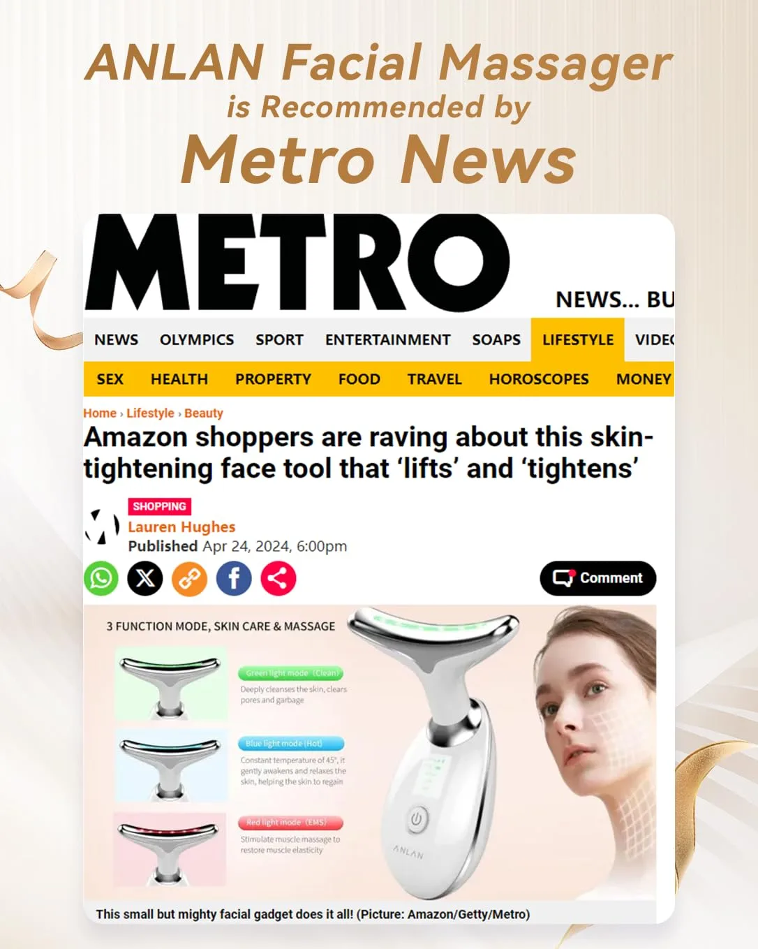 In-Depth Review: best led facial device - Anlan Red Light Therapy Face Massager, Skin Lift Device With 7 Colors, 3 Modes Led Facial Sculptor For Skint 3 Anlan Red Light Therapy F - view 2