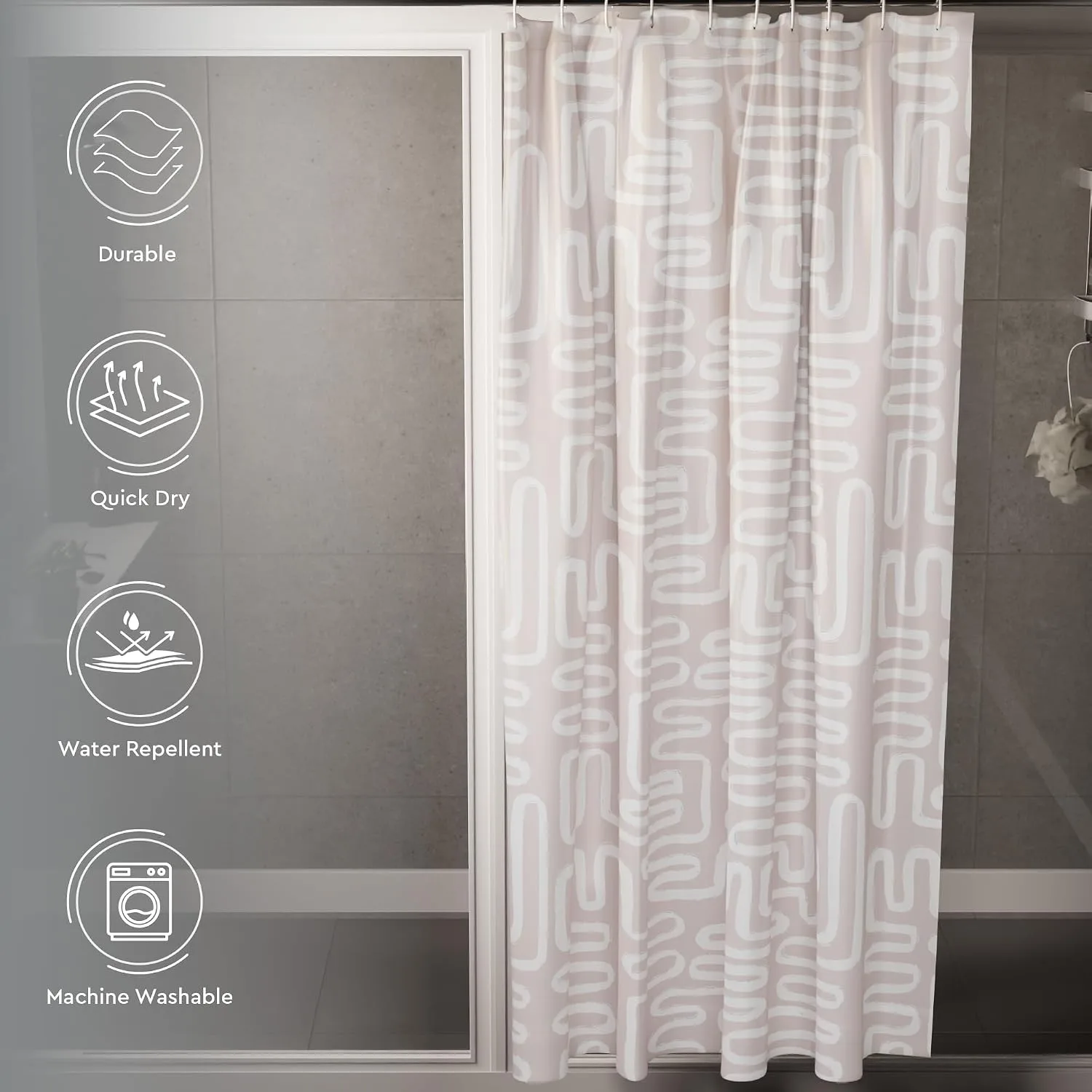 Encasa XO Shower Curtain, - view 7