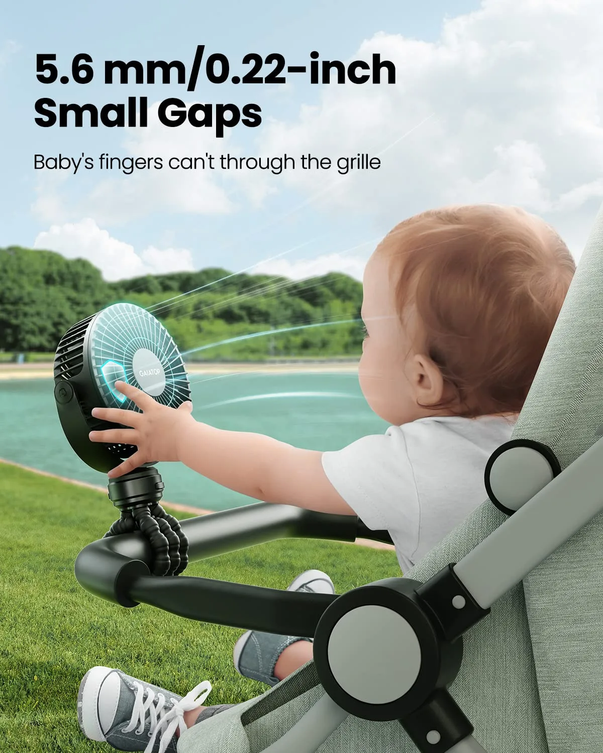 In-Depth Review: best baby stroller fan - Gaiatop Mini Portable Stroller Fan, 3 Speed Battery Operated Small Clip on Fan, Detachable Rotate Flexible T 3 Gaiatop Mini Portable Strol - view 2