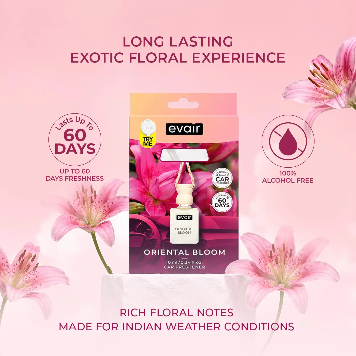In-Depth Review: best car perfume diffuser - Evair ORIENTAL BLOOM Luxury Car Air Freshener | Exotic Essential Oil Hanging Car Perfume | Long Lasting C 6 Evair ORIENTAL BLOOM Luxu - view 5