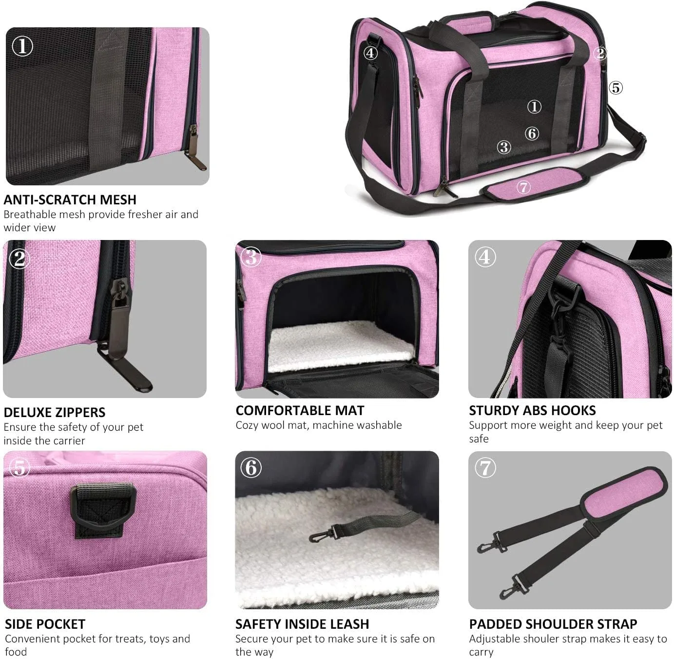 In-Depth Review: best pet travel bag - PETANGEL Airline Approved Cat Carriers Small Dog Carrier Pet Carrier Bag for Kittens Puppies up to 4Kg, Small D 4 PETANGEL Airline Approved Ca - view 3