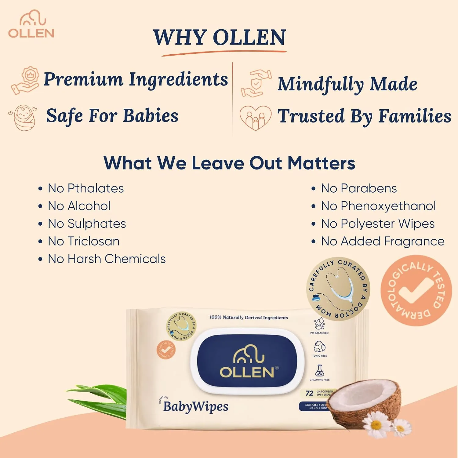 OLLEN Extra Thick Baby Wi - view 6