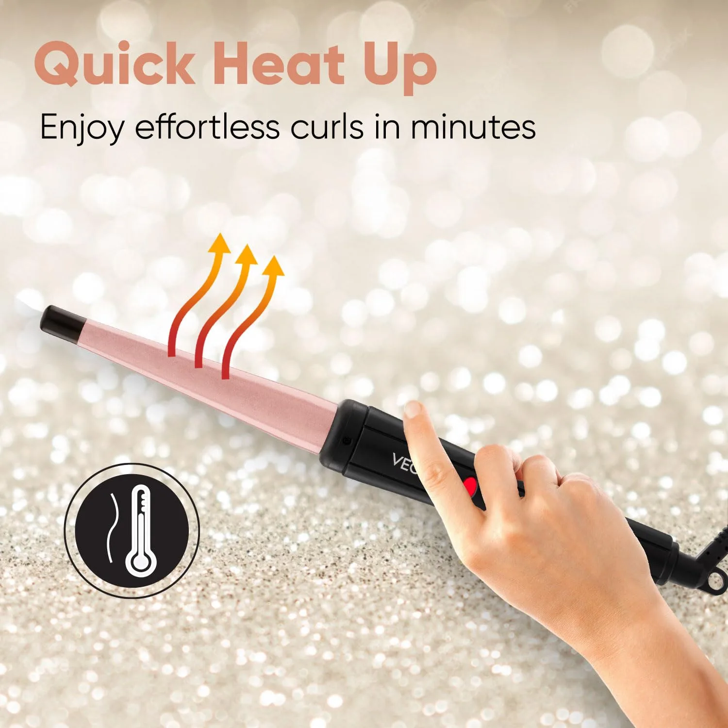 In-Depth Review: best curling iron hair - VEGA I-Curl Hair Curler For Women With Ceramic Coated 0.5 Inch-1 Inch Barrel, Quick Heatup Technology,LED In 9 VEGA I-Curl Hair Curler - view 8