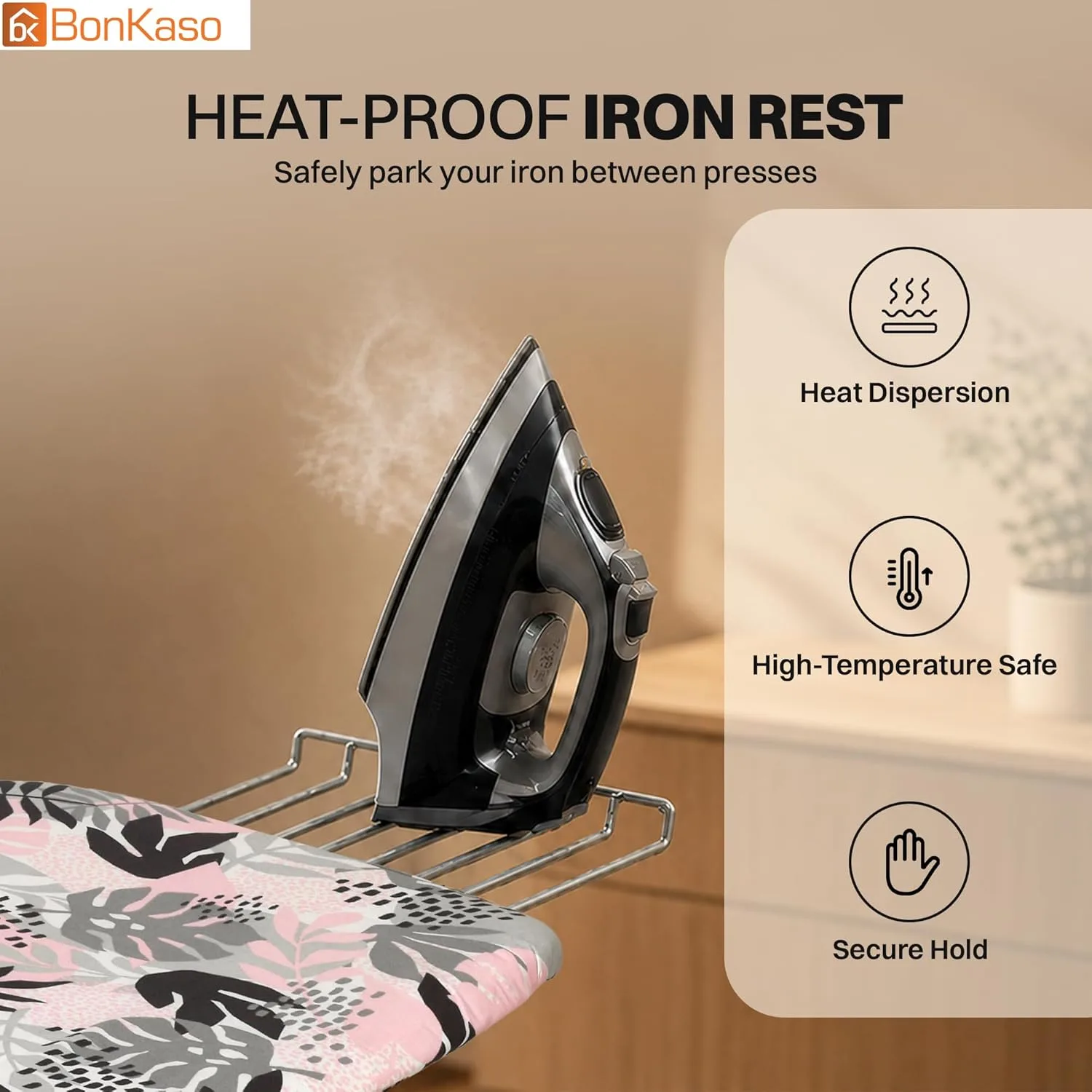 In-Depth Review: best ironing board - BonKaso Premium Foldable Ironing Board with Adjustable Height & Heat Resistant Iron Rest | Ergonomic Ironin 6 BonKaso Premium Foldable Ir - view 5