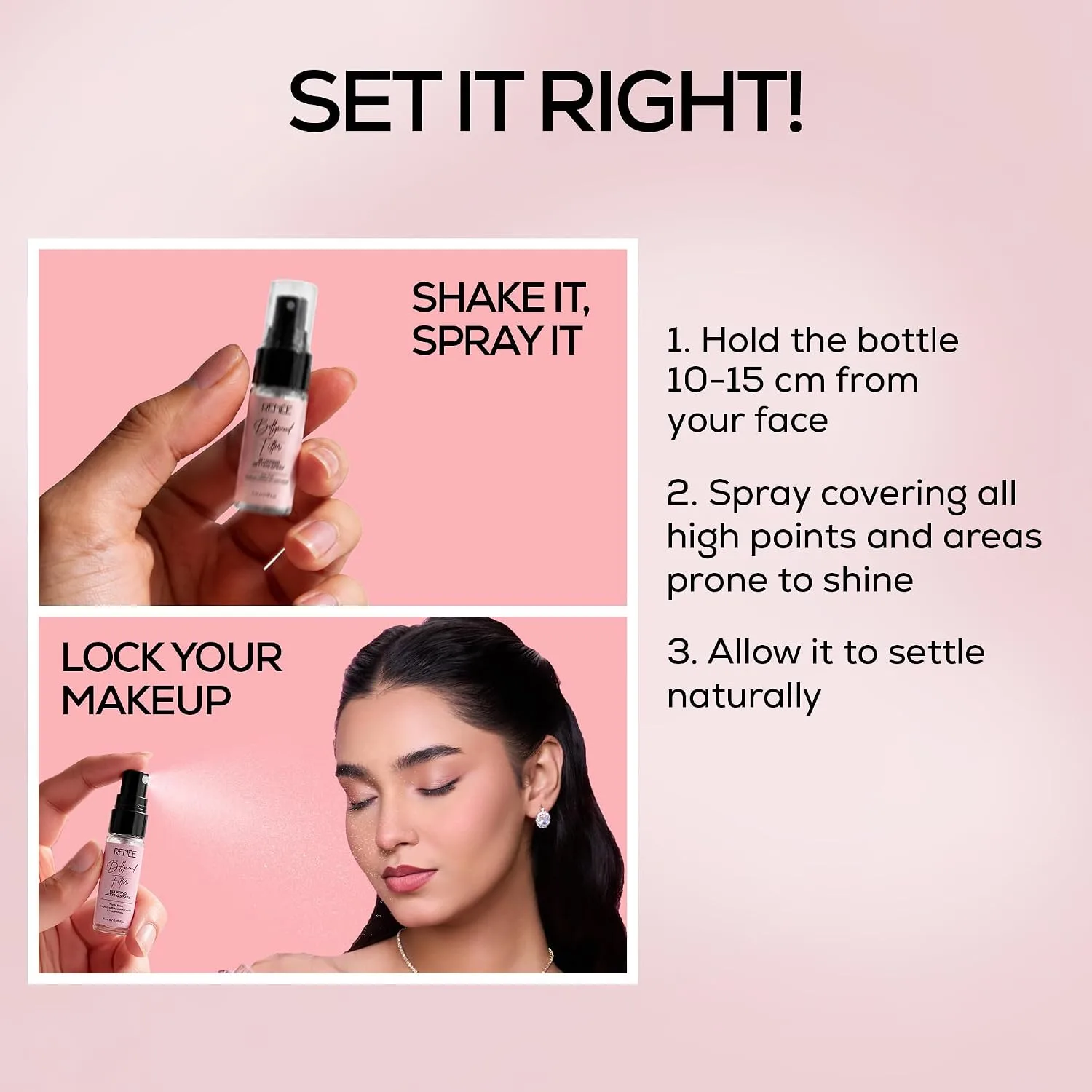 In-Depth Review: best setting spray makeup - RENEE Bollywood Filter Blurring Setting Spray for Face Makeup, Matte Finish & Pore Blur Effect with 6 RENEE Bollywood Filter Bl - view 5