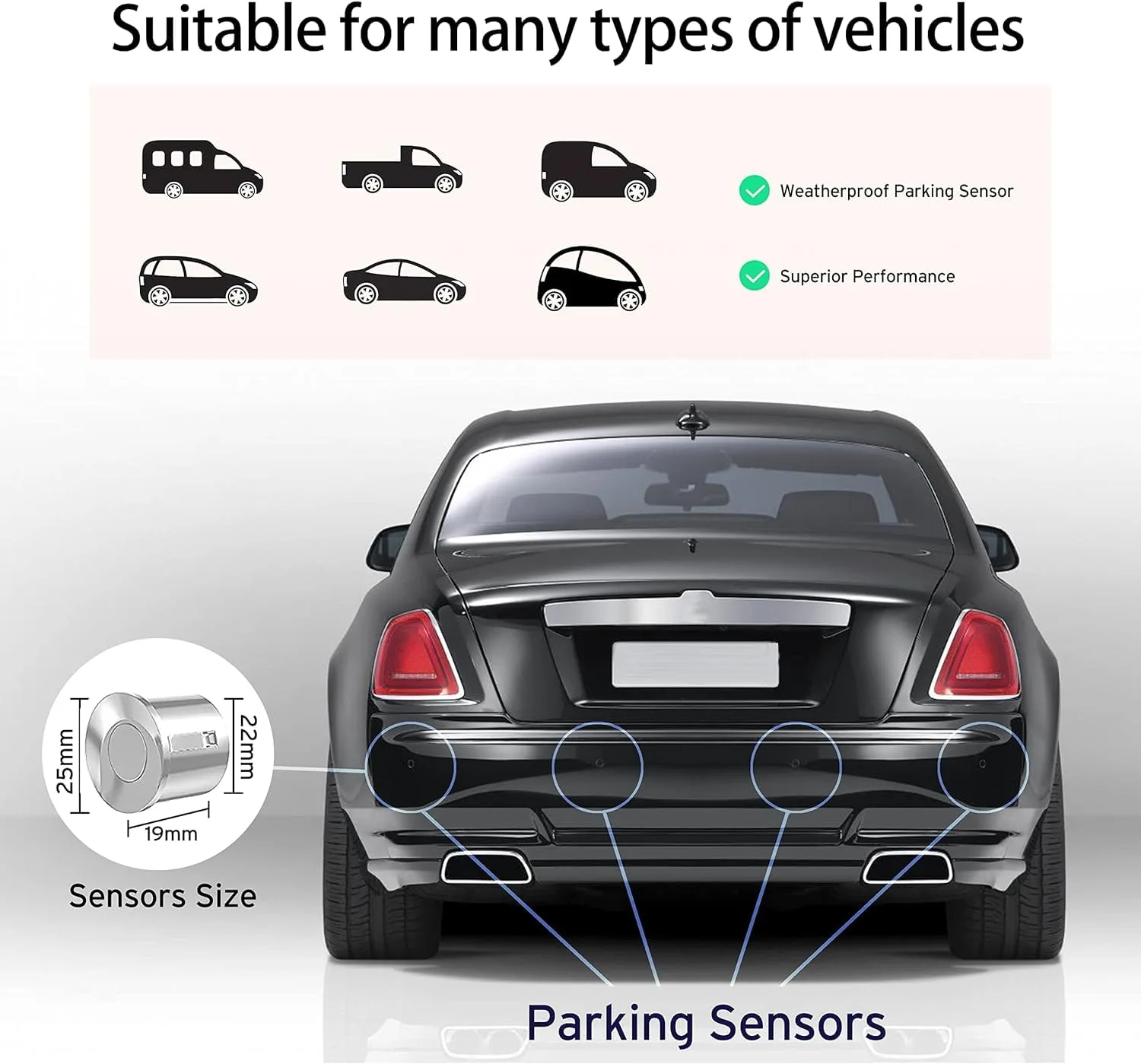 In-Depth Review: best car parking sensor - AutoBizarre Reverse Parking Sensor Kit with 4 Parking Sensors, LED Distance Display with Sound Warning For 4 AutoBizarre Reverse Parking Sen - view 3