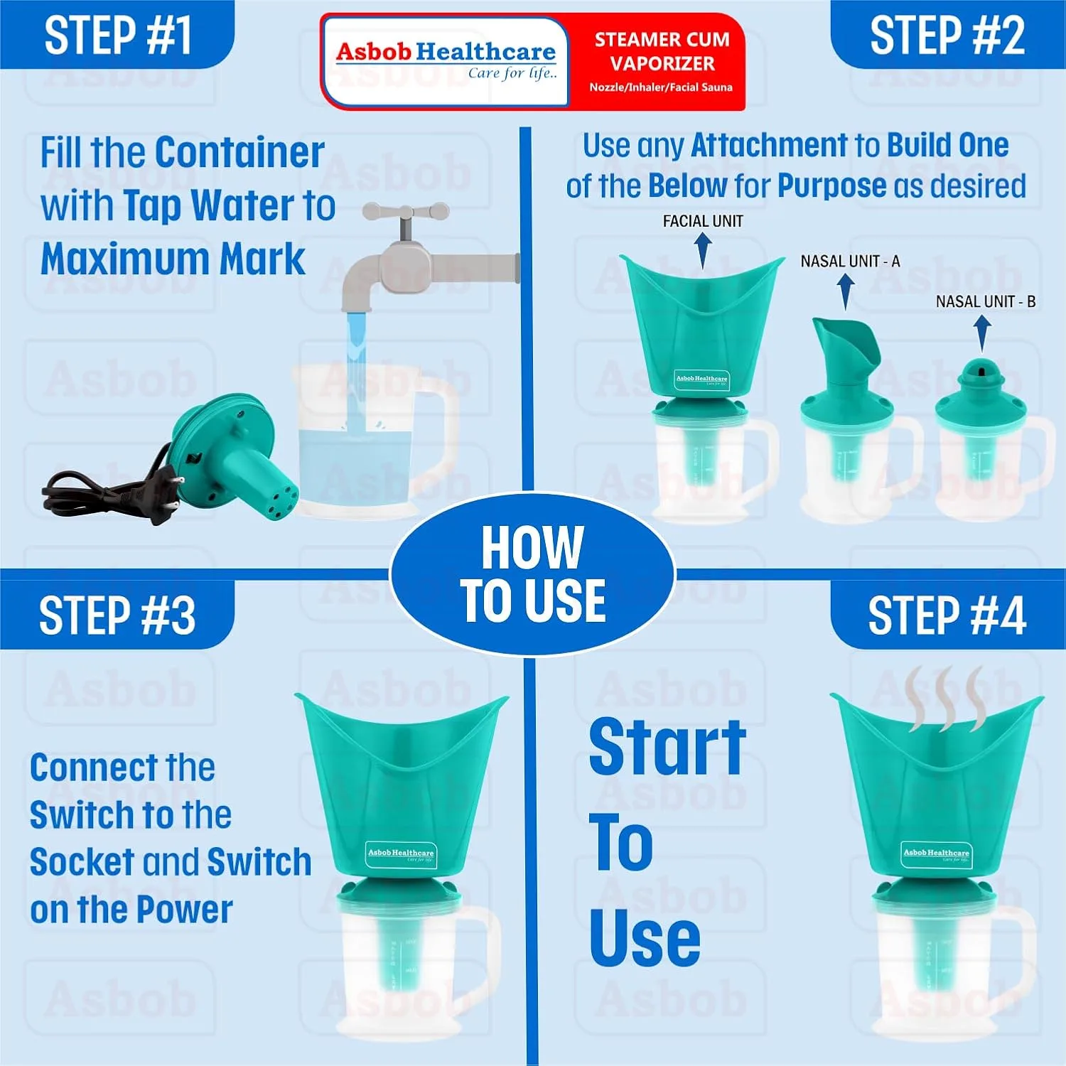 In-Depth Review: best steam inhaler machine - Asbob 3 in 1 steamer for cold and cough, vaporizer steamer for cough,cold and facial, steam inhaler  5 Asbob 3 in 1 steamer for - view 4