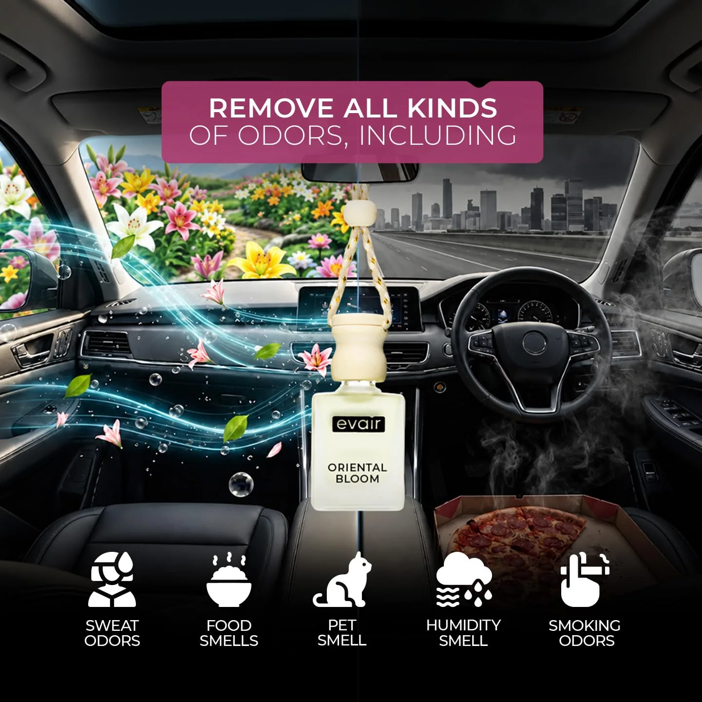 In-Depth Review: best car perfume diffuser - Evair ORIENTAL BLOOM Luxury Car Air Freshener | Exotic Essential Oil Hanging Car Perfume | Long Lasting C 4 Evair ORIENTAL BLOOM Luxu - view 3