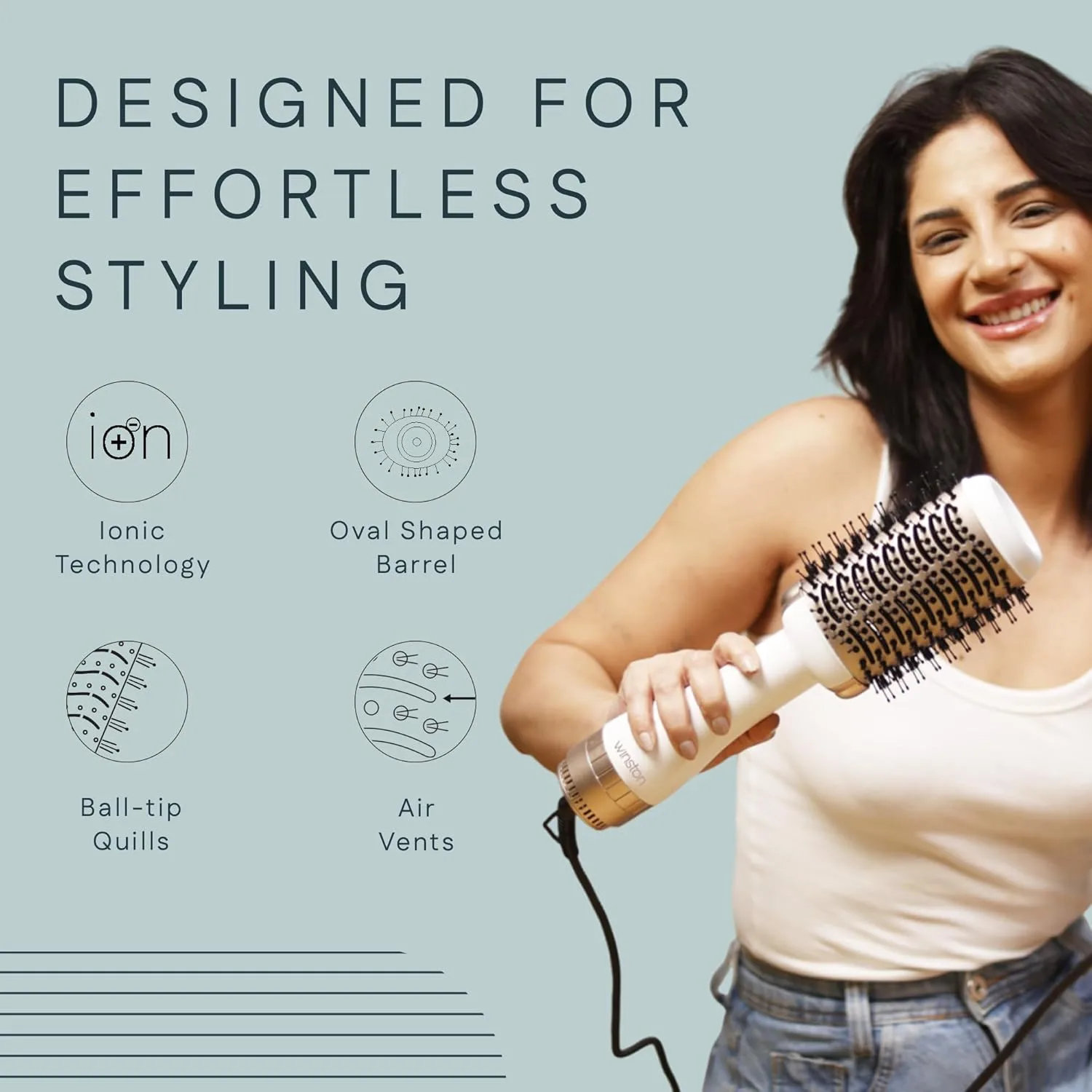 In-Depth Review: best hot air brush - Winston 2-in-1 Hair Styling Blow Brush for Women - 1200 Watts | Hot Air Brush, Hair Volumizer Brush, Hair Blow D 6 Winston 2-in-1 Hair Styling - view 5