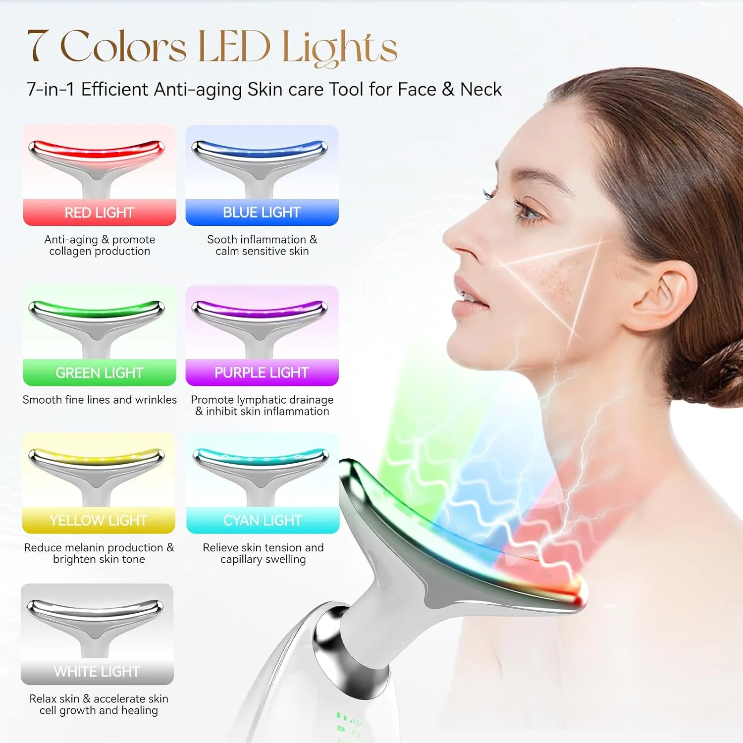 In-Depth Review: best led facial device - Anlan Red Light Therapy Face Massager, Skin Lift Device With 7 Colors, 3 Modes Led Facial Sculptor For Skint 4 Anlan Red Light Therapy F - view 3