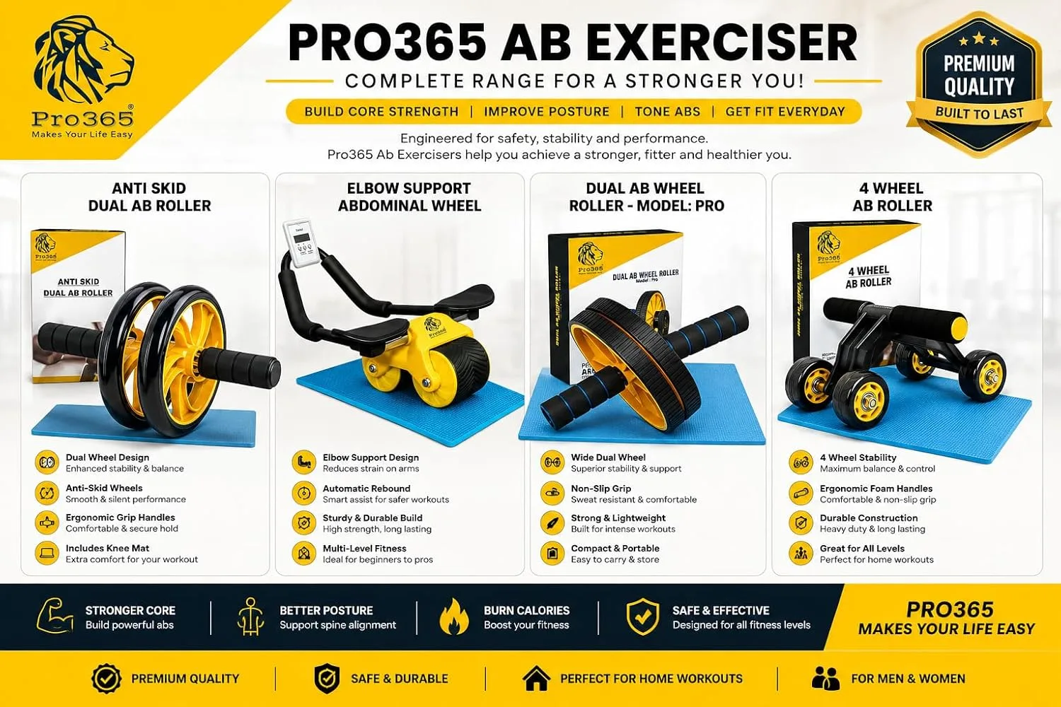 best ab roller wheel - PRO365 Premium Ab Wheel Roller | Heav 2 PRO365 Premium Ab Wheel Ro - view 2