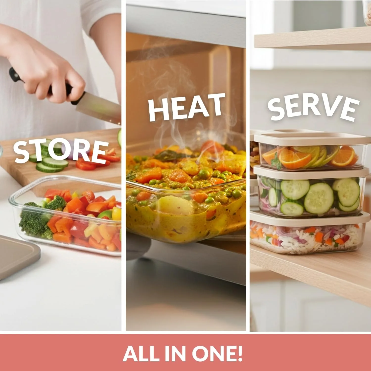 In-Depth Review: best pantry storage containers - Nestasia Groovo Glass Containers for Fridge Storage Set of 6 (S-310ml x 2, M-520ml x 2, L-750ml, XL- 9 best pantry storage containers view 7